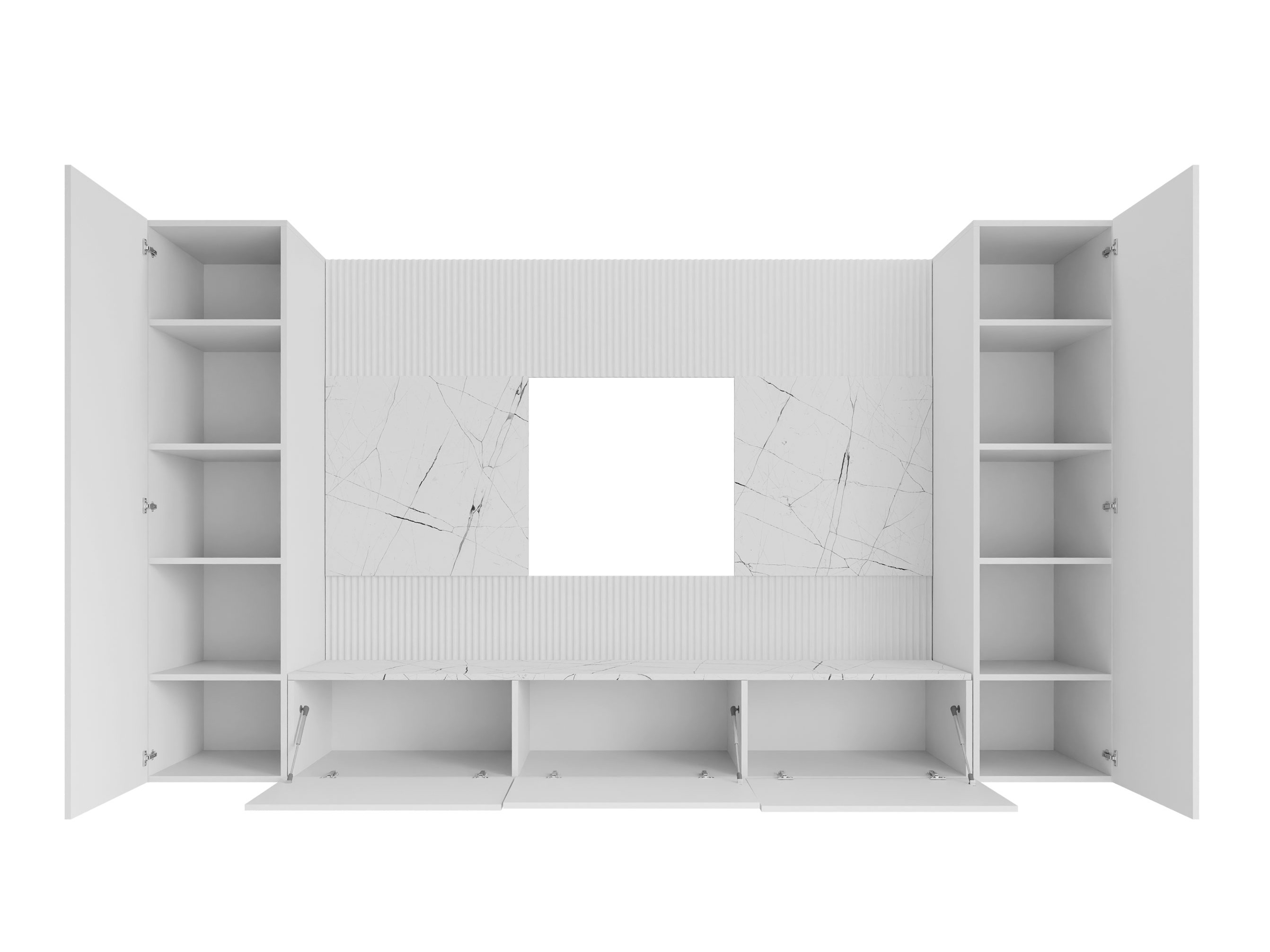 Conjunto para sala de estar Comfivo Salix V (Branco + Marmore branco)