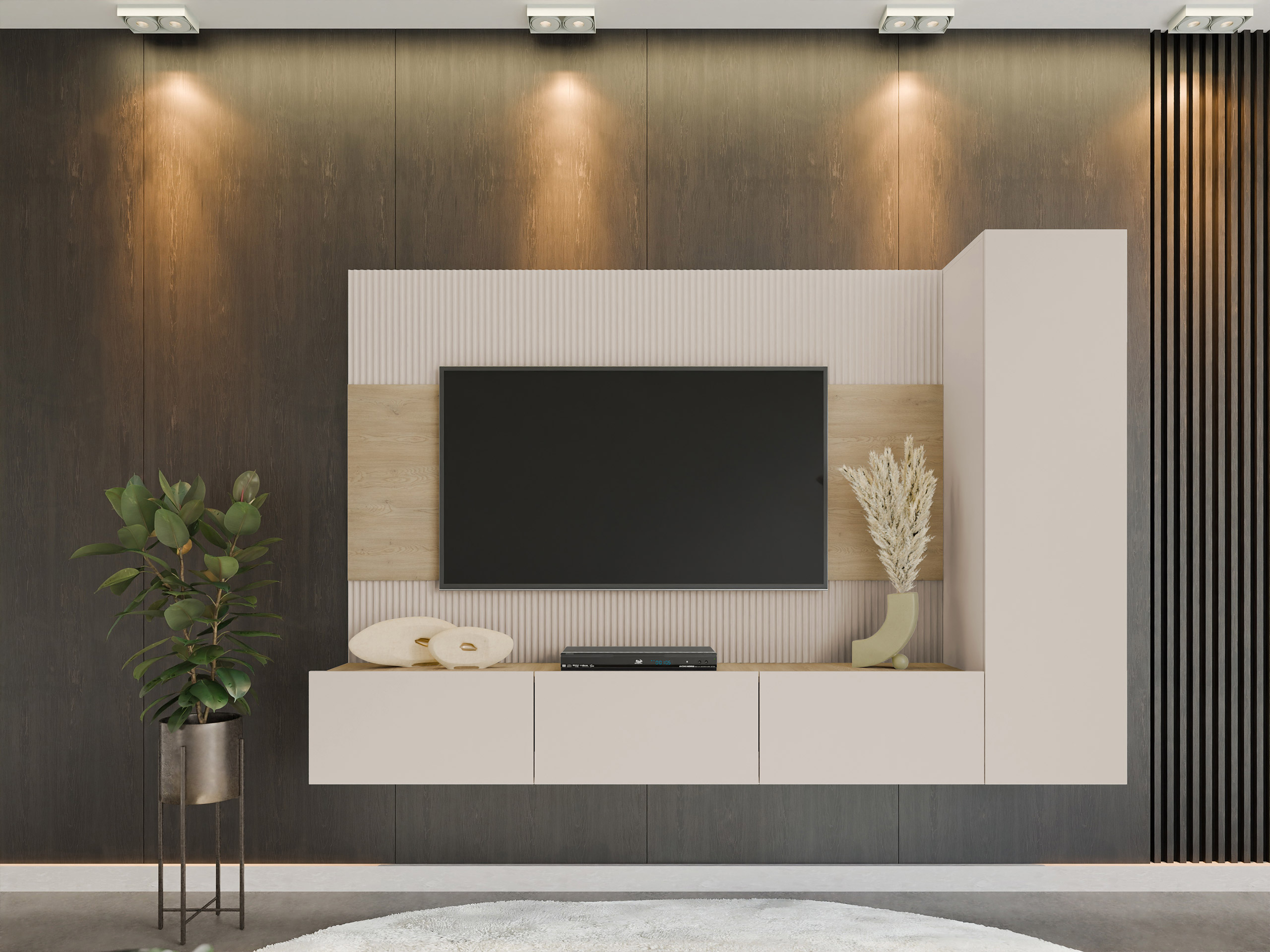 Conjunto para sala de estar Comfivo Salix VI (Bege + Carvalho Cremona)
