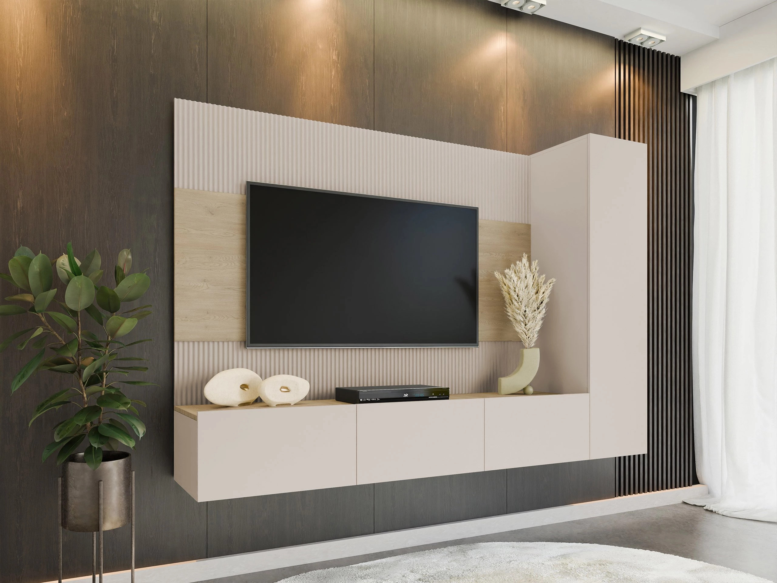 Conjunto para sala de estar Comfivo Salix VI (Bege + Carvalho Cremona)