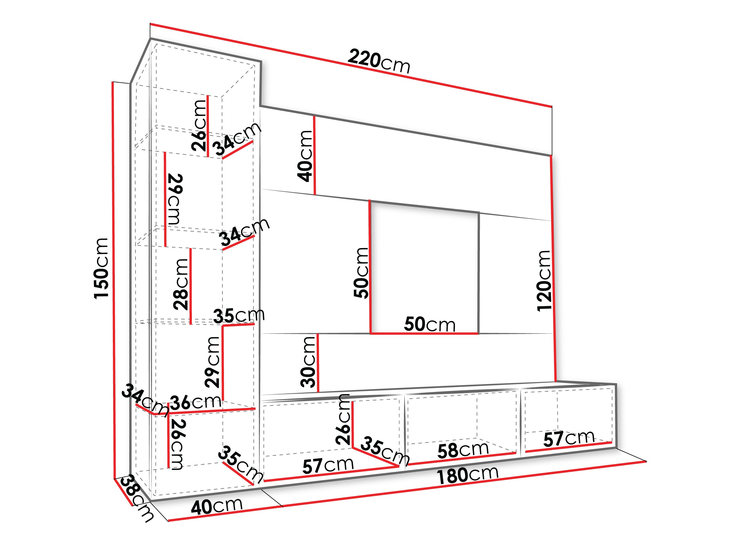 Conjunto para sala de estar Comfivo Salix VI (Bege + Carvalho Cremona)