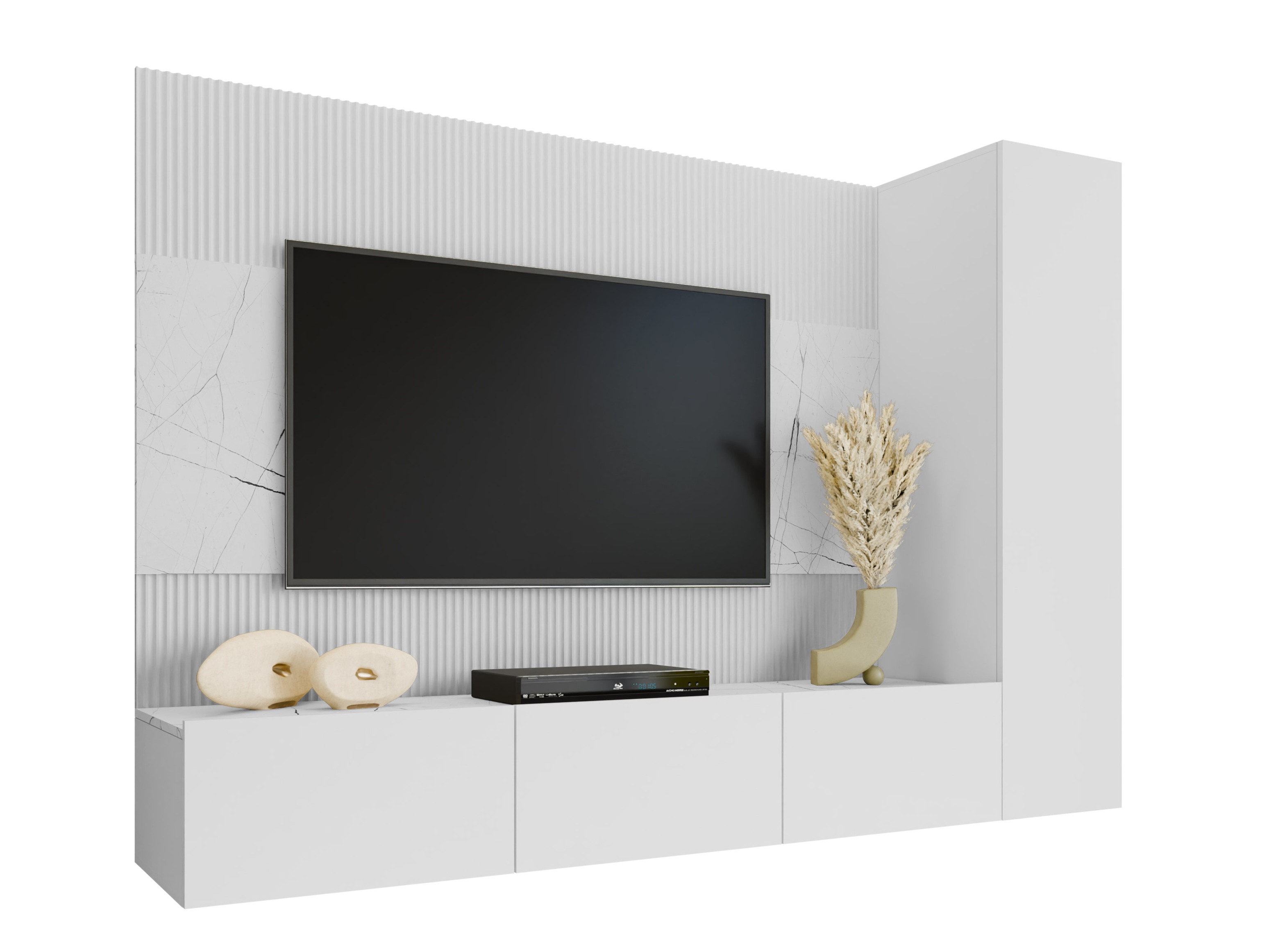 Conjunto para sala de estar Comfivo Salix VI (Branco + Marmore branco)