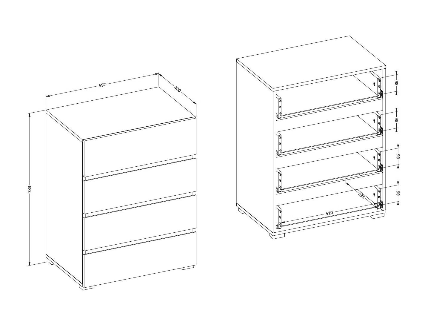 Cómoda Alfere 111 (Carvalho wotan)