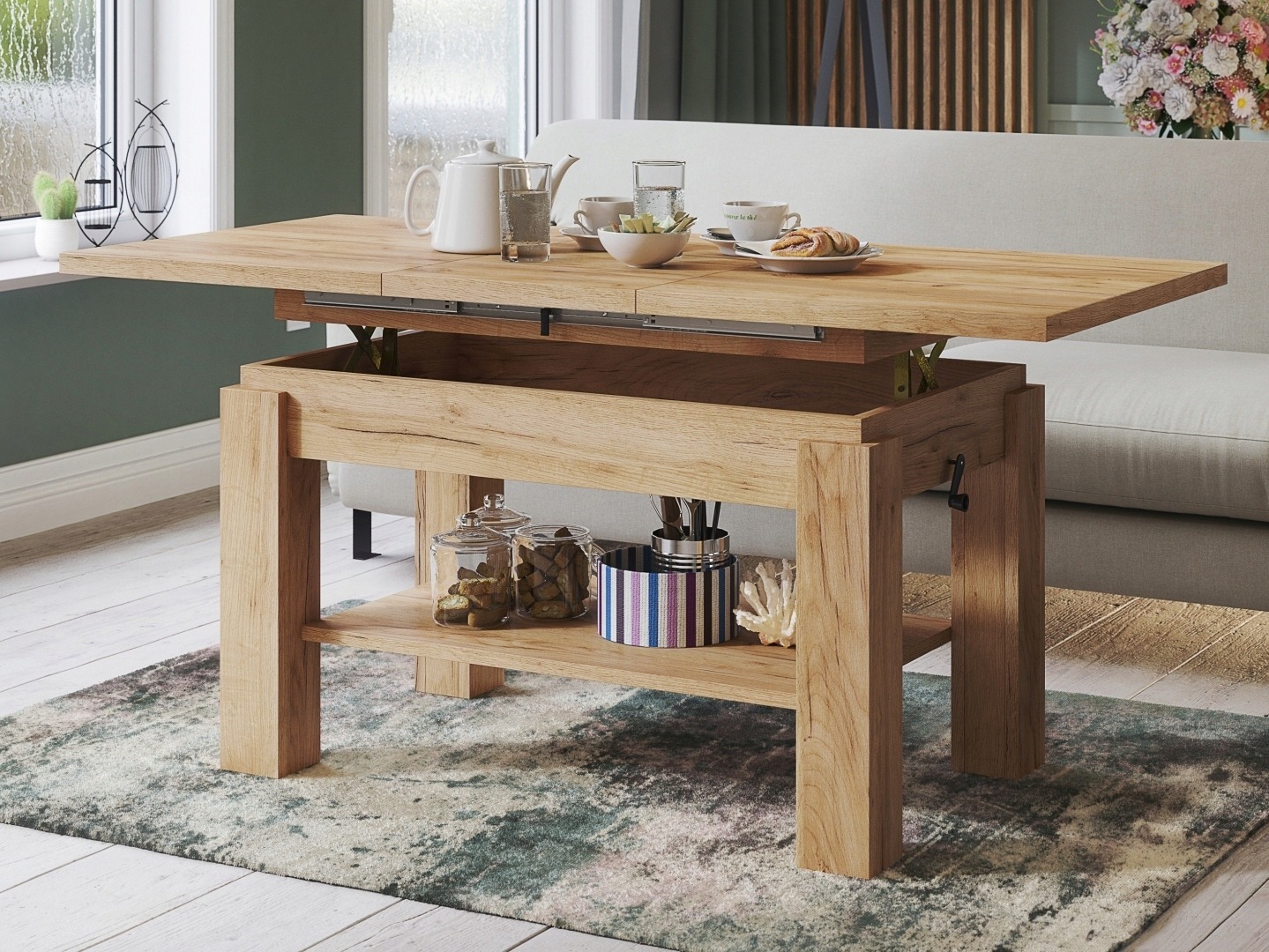 Mesa de centro extensível Glendale 100 (Craft de carvalho dourado)