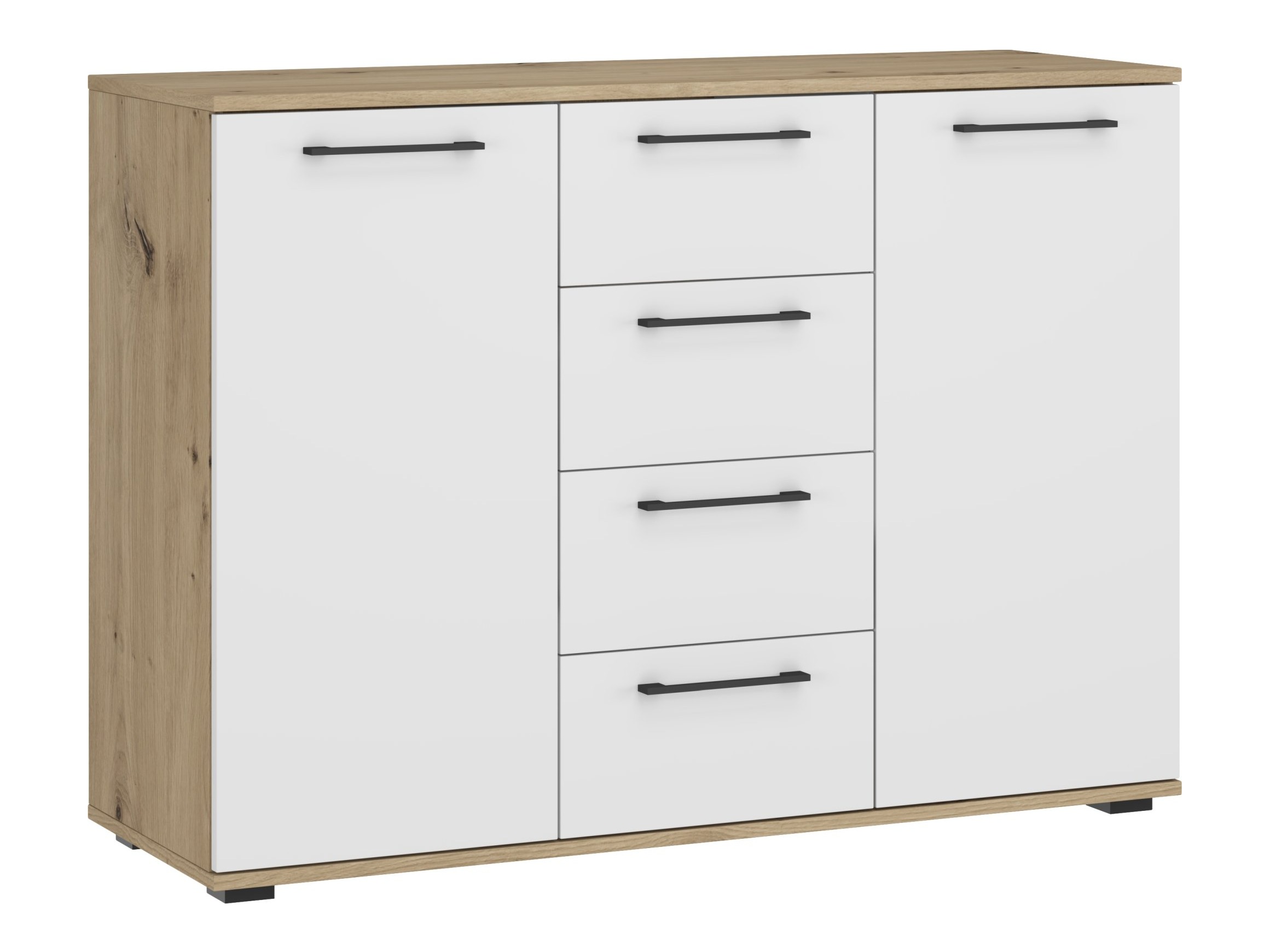 Cómoda Houston 1977 (Branco + Carvalho Artisan)