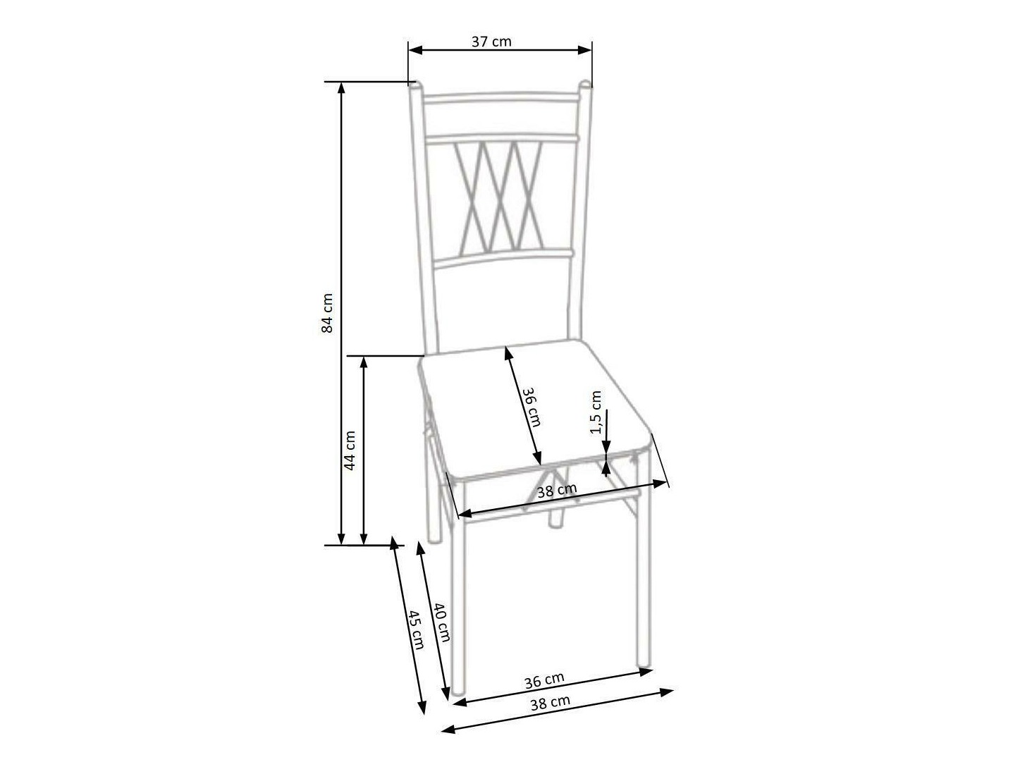 Conjunto para refeições Houston 1251 (Carvalho + Preto)
