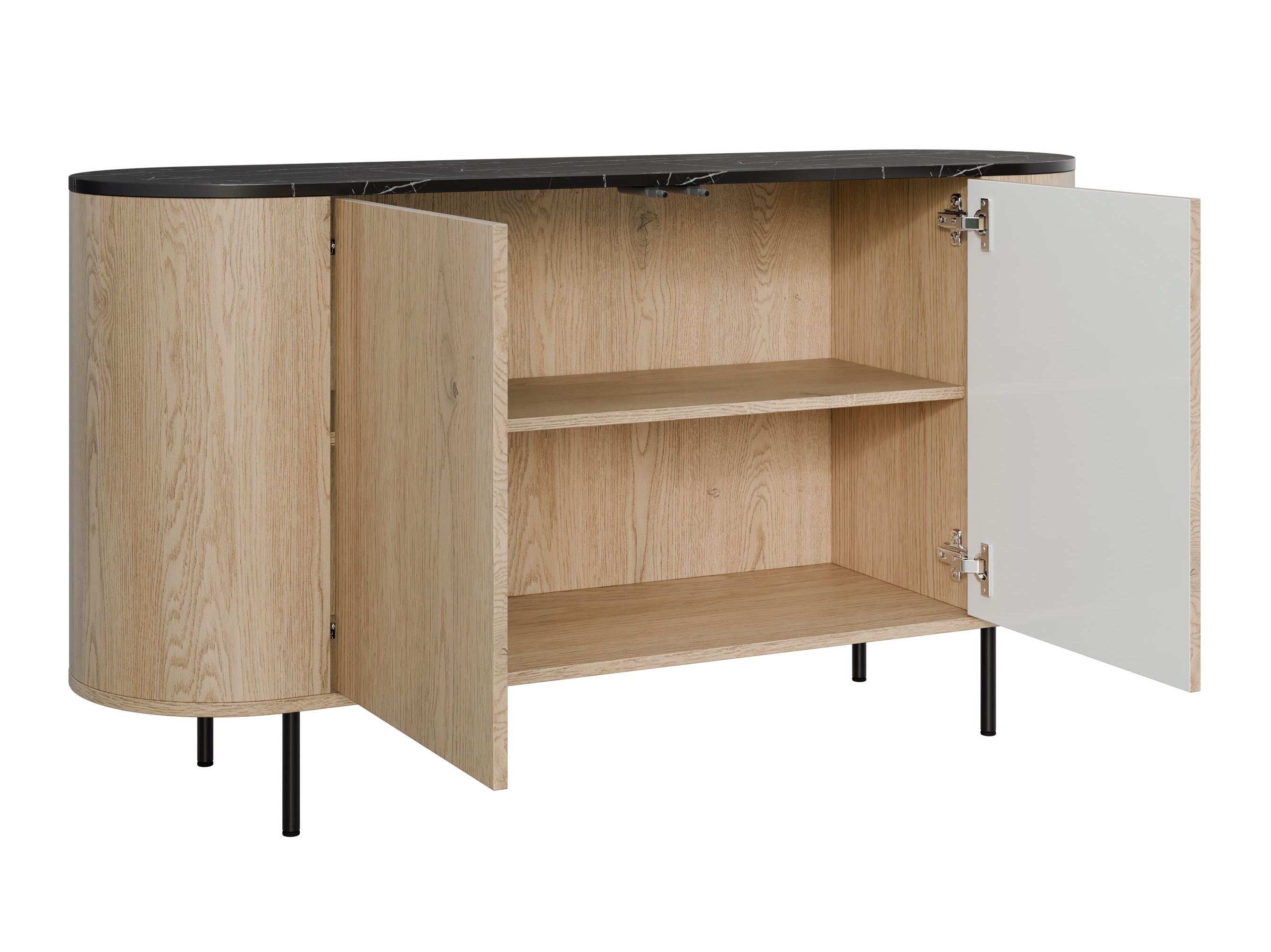 Conjunto para sala de estar Comfivo Livtena (Mármore preto + Preto)