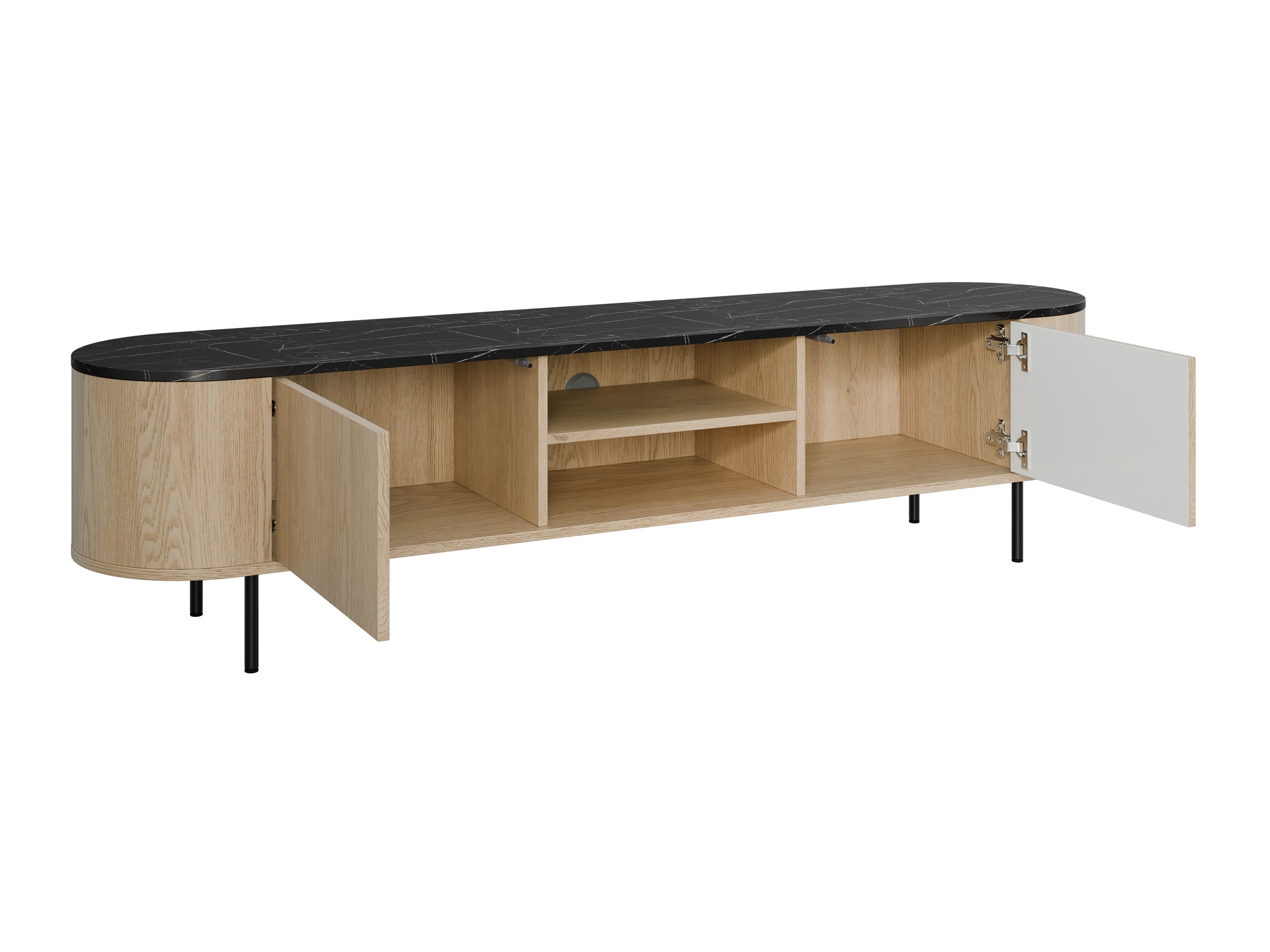 Conjunto para sala de estar Comfivo Livtena (Mármore preto + Preto)