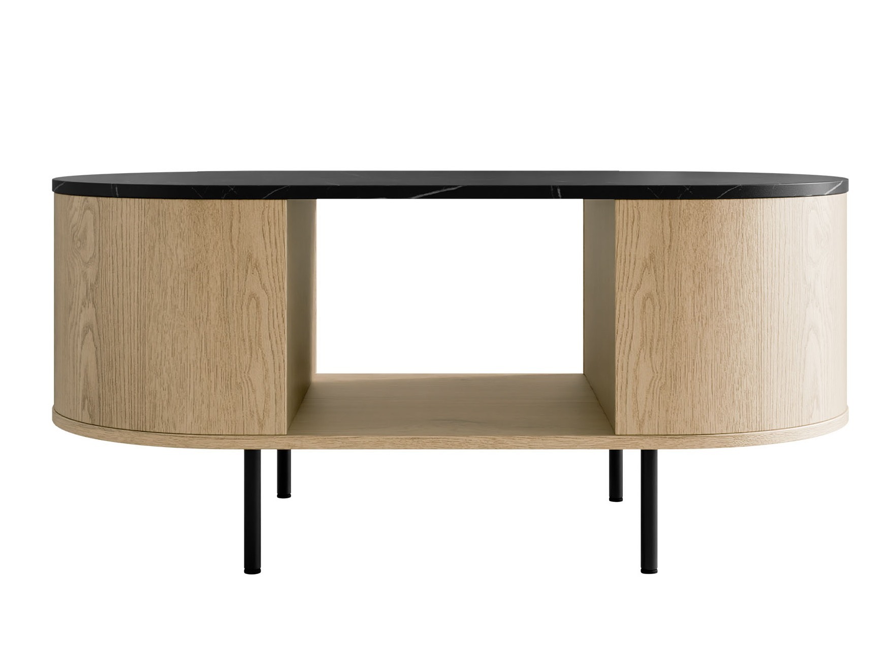 Mesa de centro Comfivo Livtena (Mármore preto + Preto)
