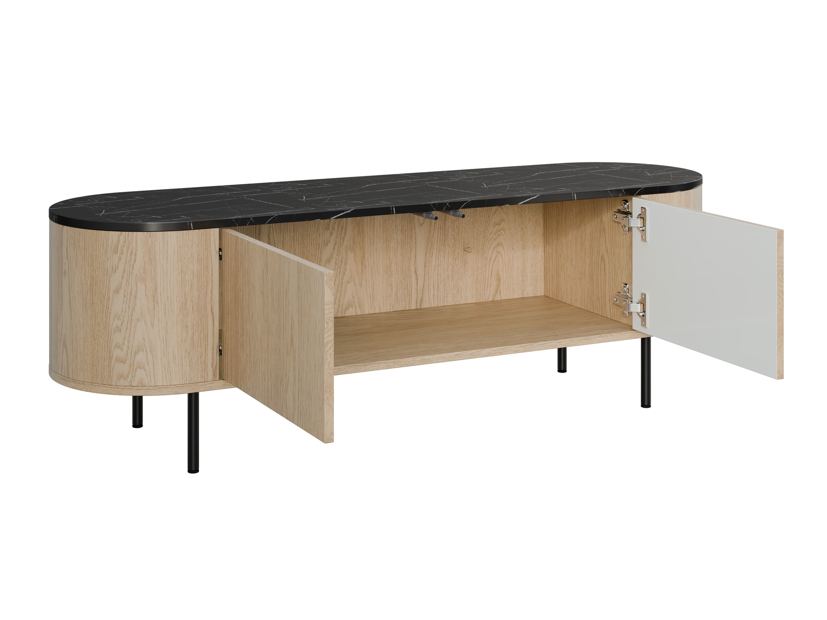 Móvel de TV Comfivo Livtena (Marmore branco + Dourado)