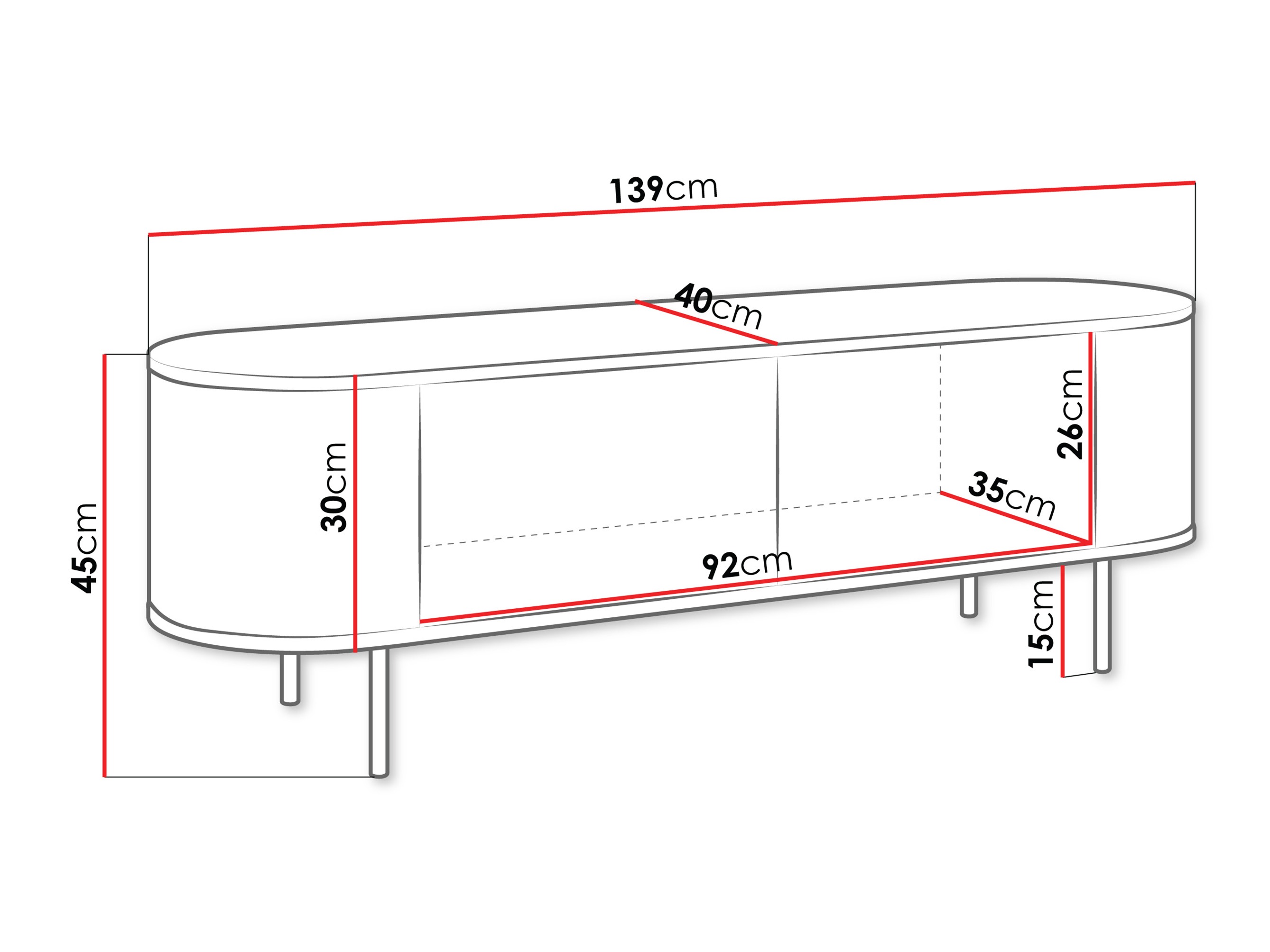 Móvel de TV Comfivo Livtena (Mármore preto + Preto)