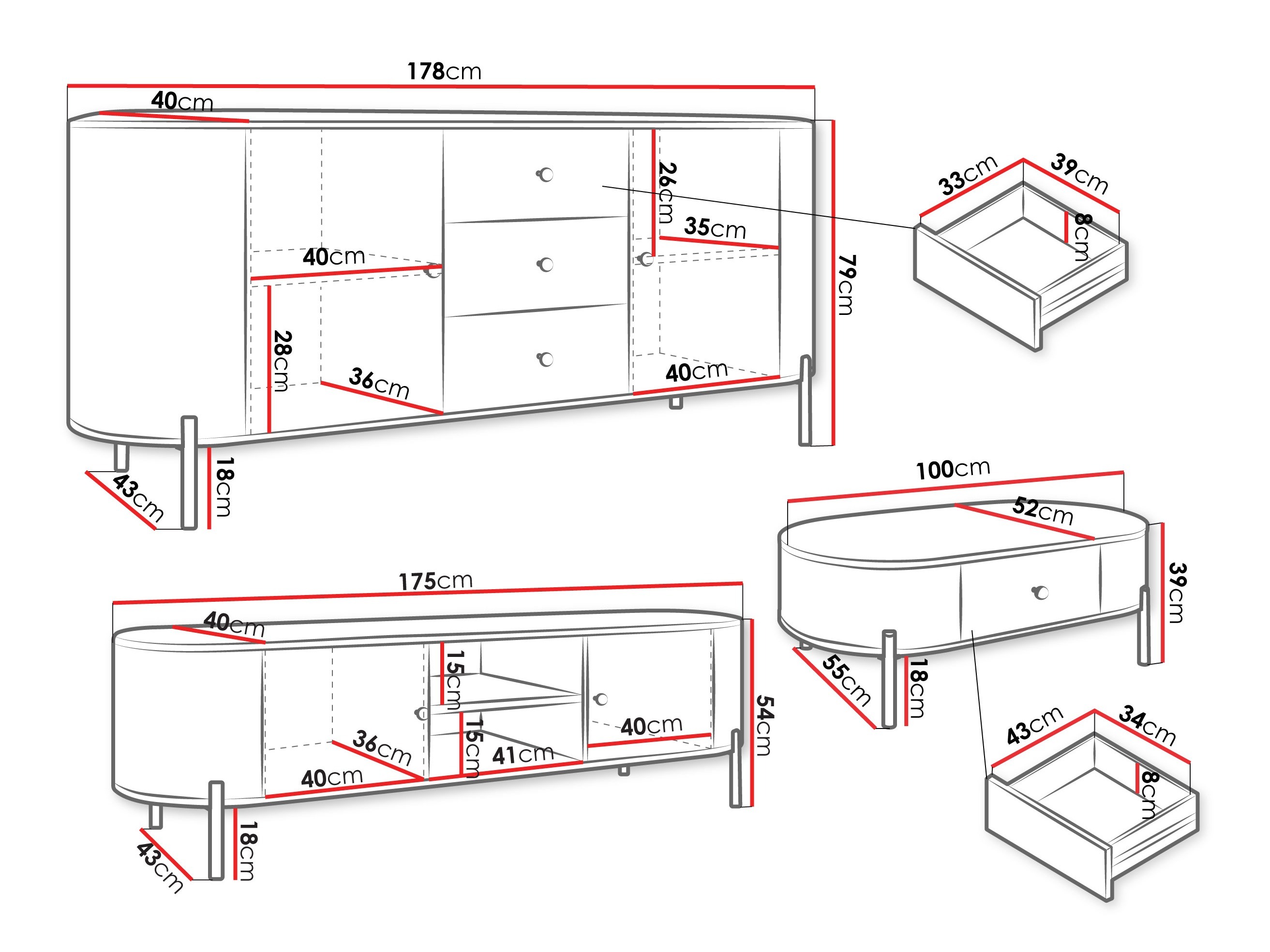 Conjunto para sala de estar Comfivo Mirsoni 105