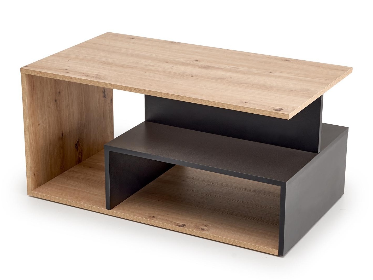 Mesa de centro Houston 1991 (Preto + Carvalho Artisan)