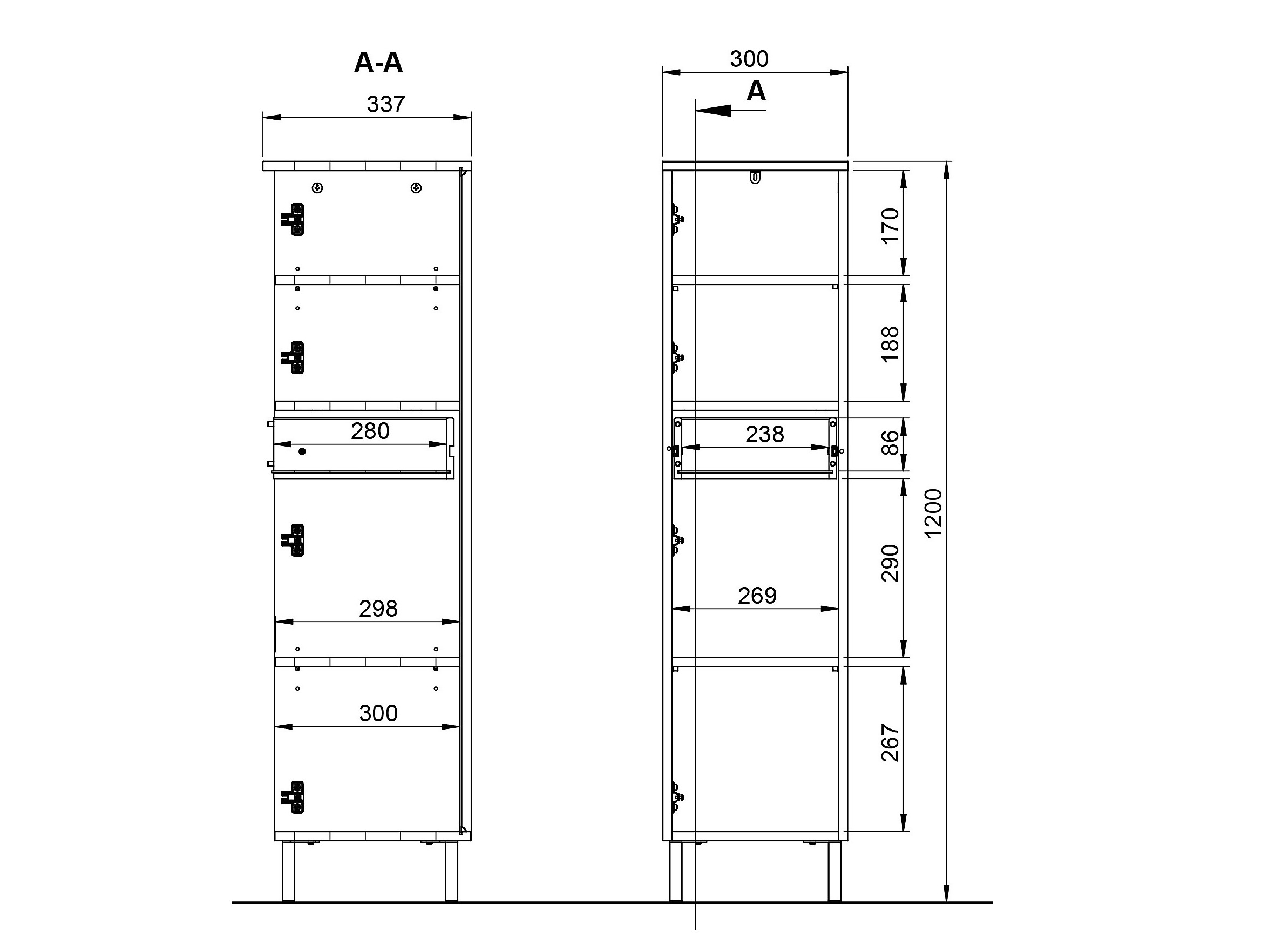 Armário colocado para casa de banho Felfere 106 (Grafite)