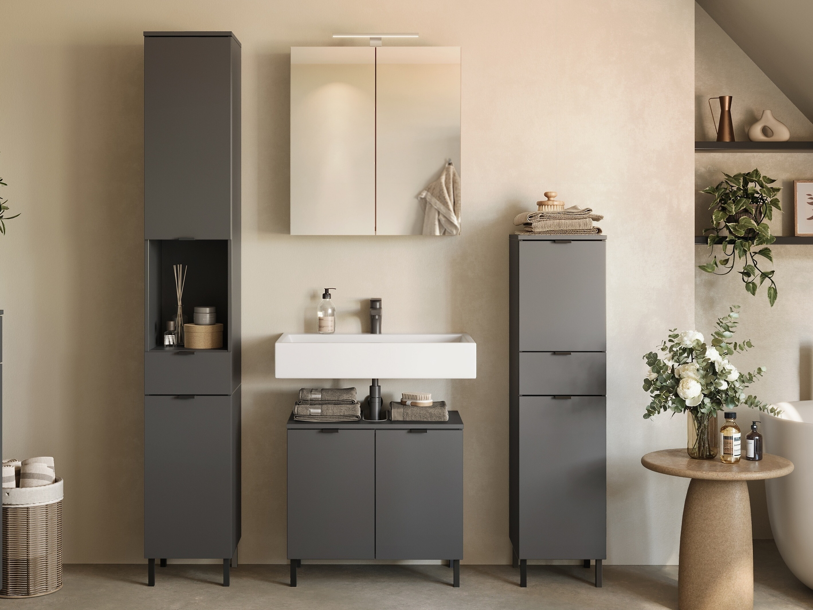 Conjunto para casa de banho Felfere 108 (Antracite)