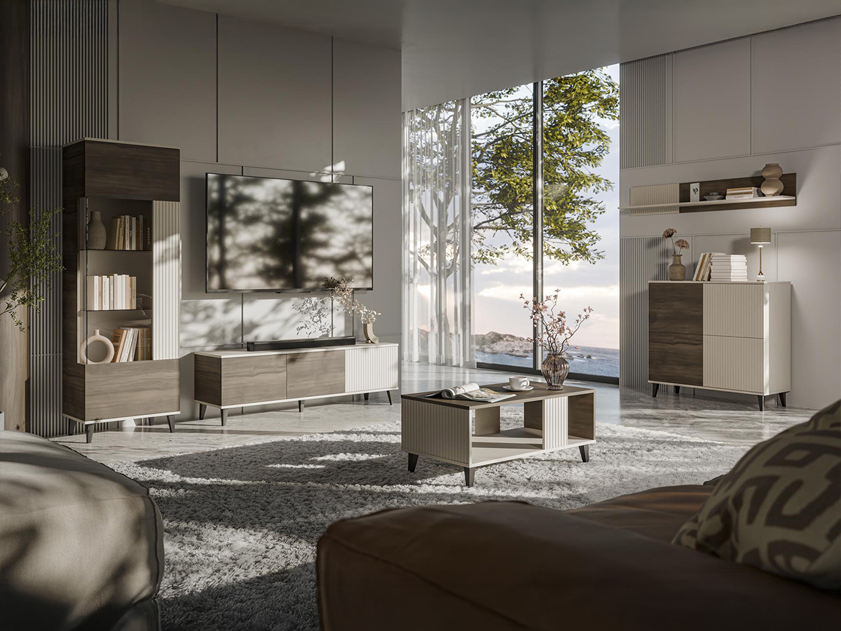 Aparador Luelia 119 (Nogueira + Caxemira)