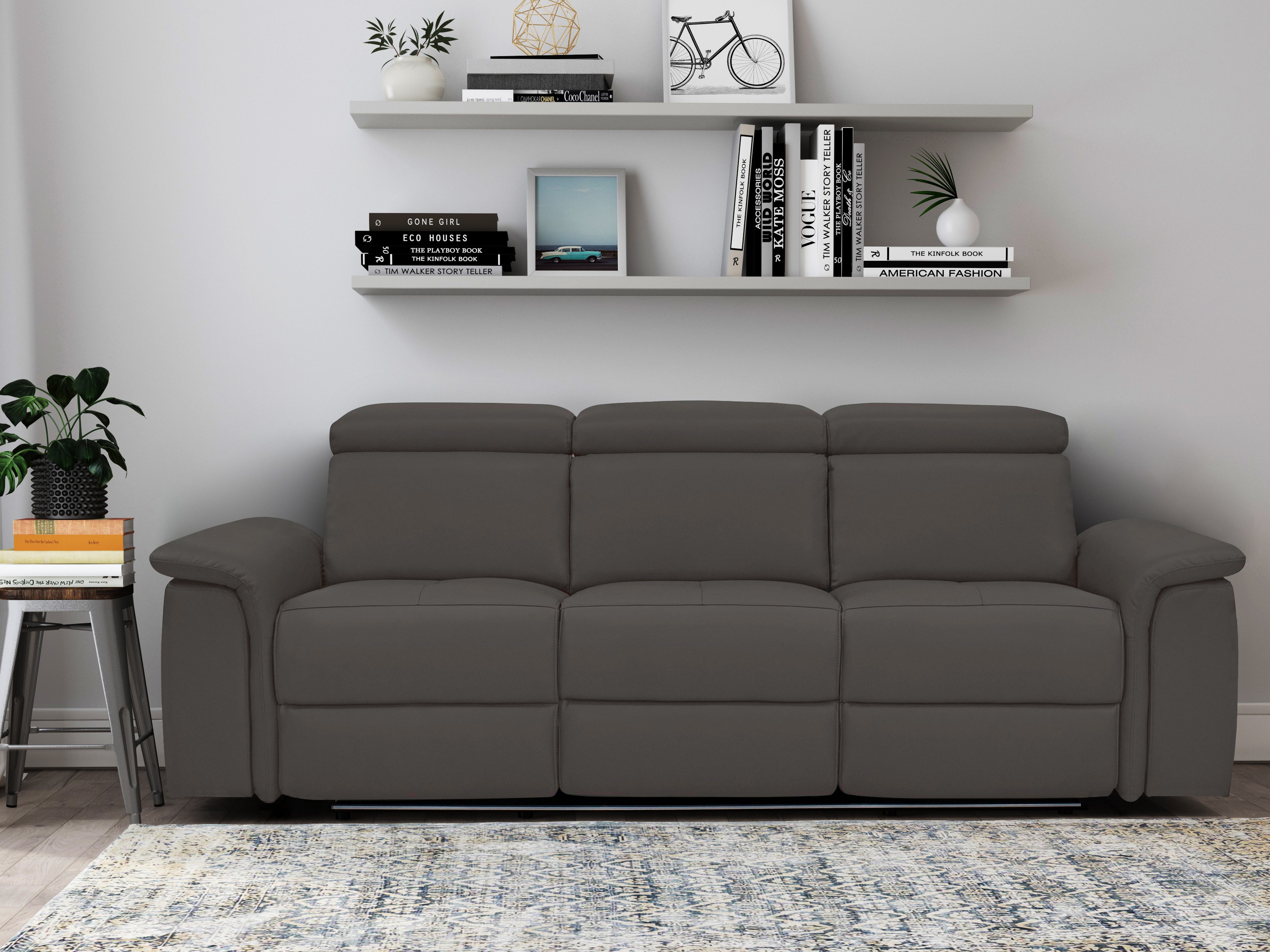 Sofá reclinável Denton 1363 (Castanho)