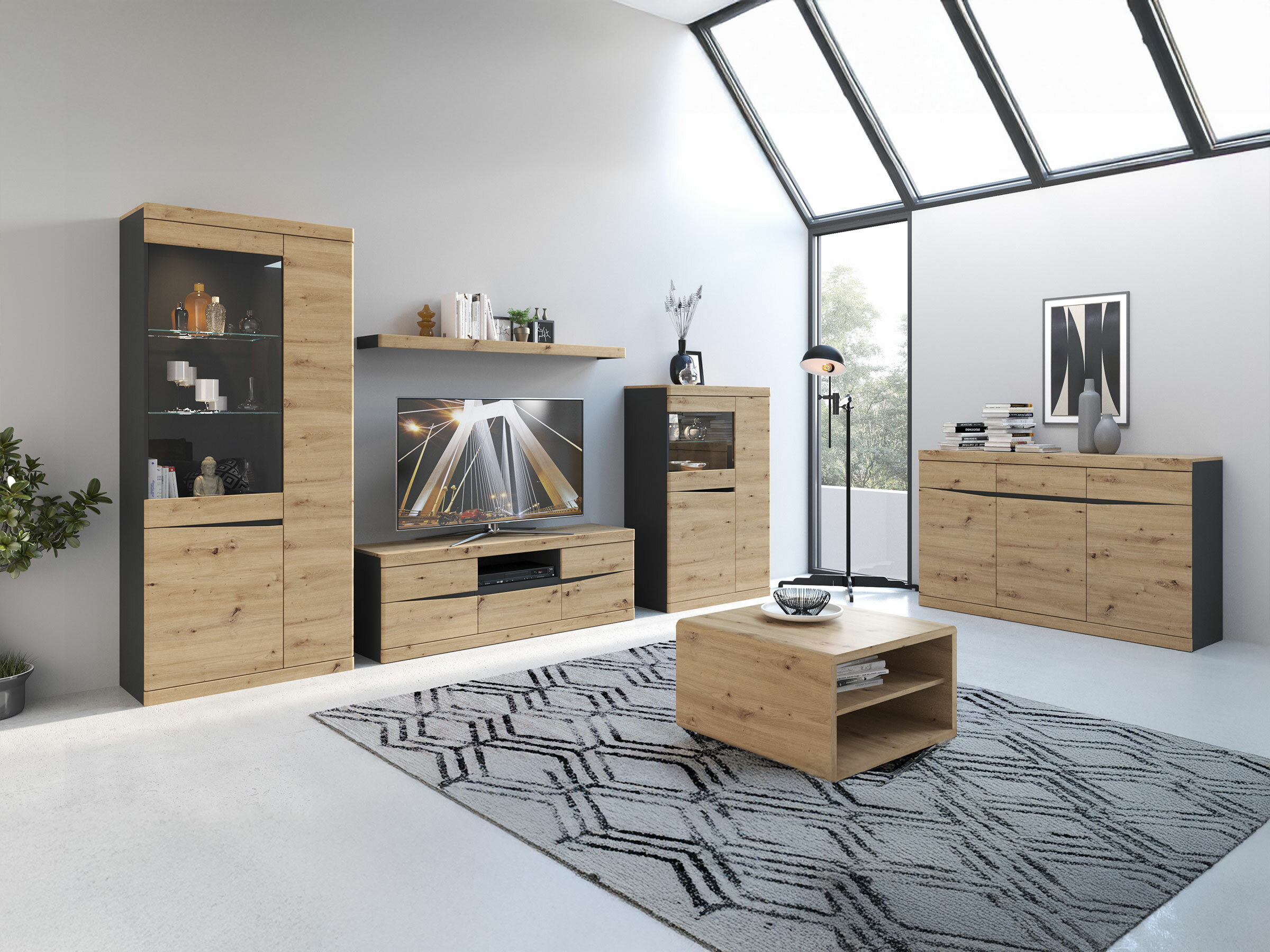 Mesa de centro Venlori 114 (Carvalho Artisan)