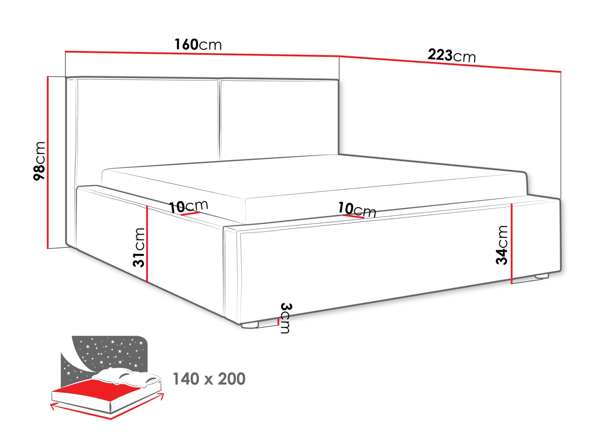 Cama TrendyNest 117 (Coral 45)
