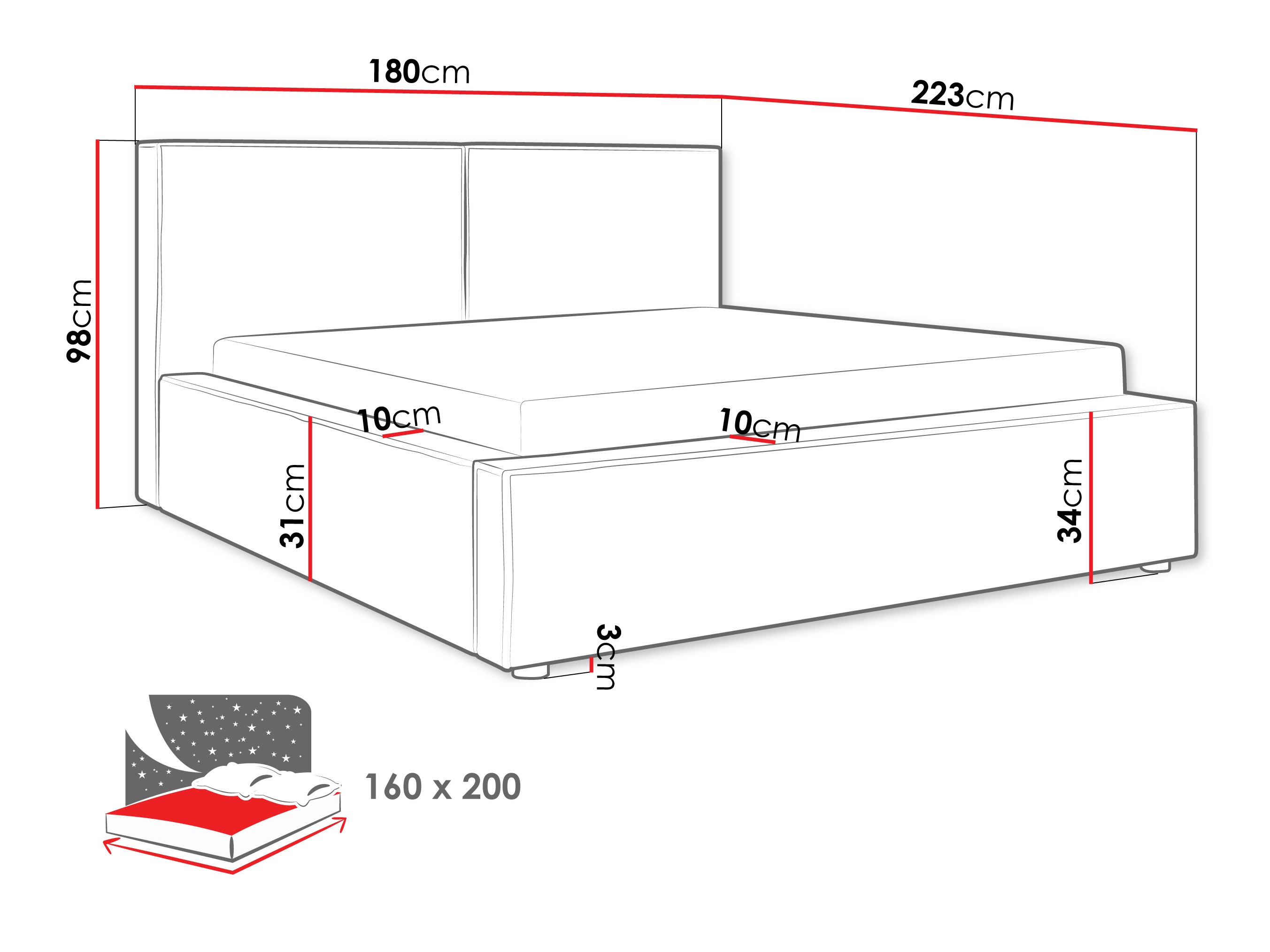 Cama TrendyNest 117 (Coral 75)