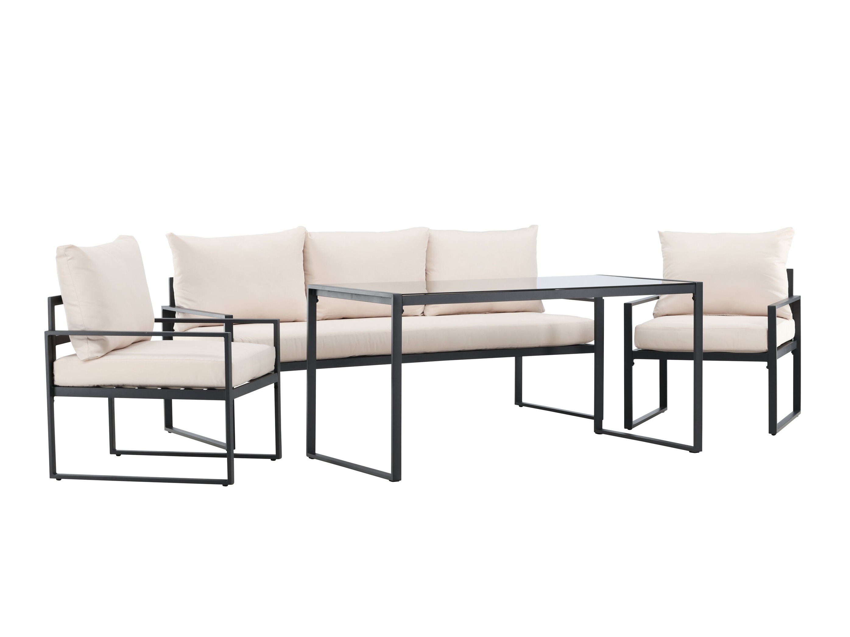Conjunto de mobiliário para o exterior Dallas 4733 (Preto + Bege)