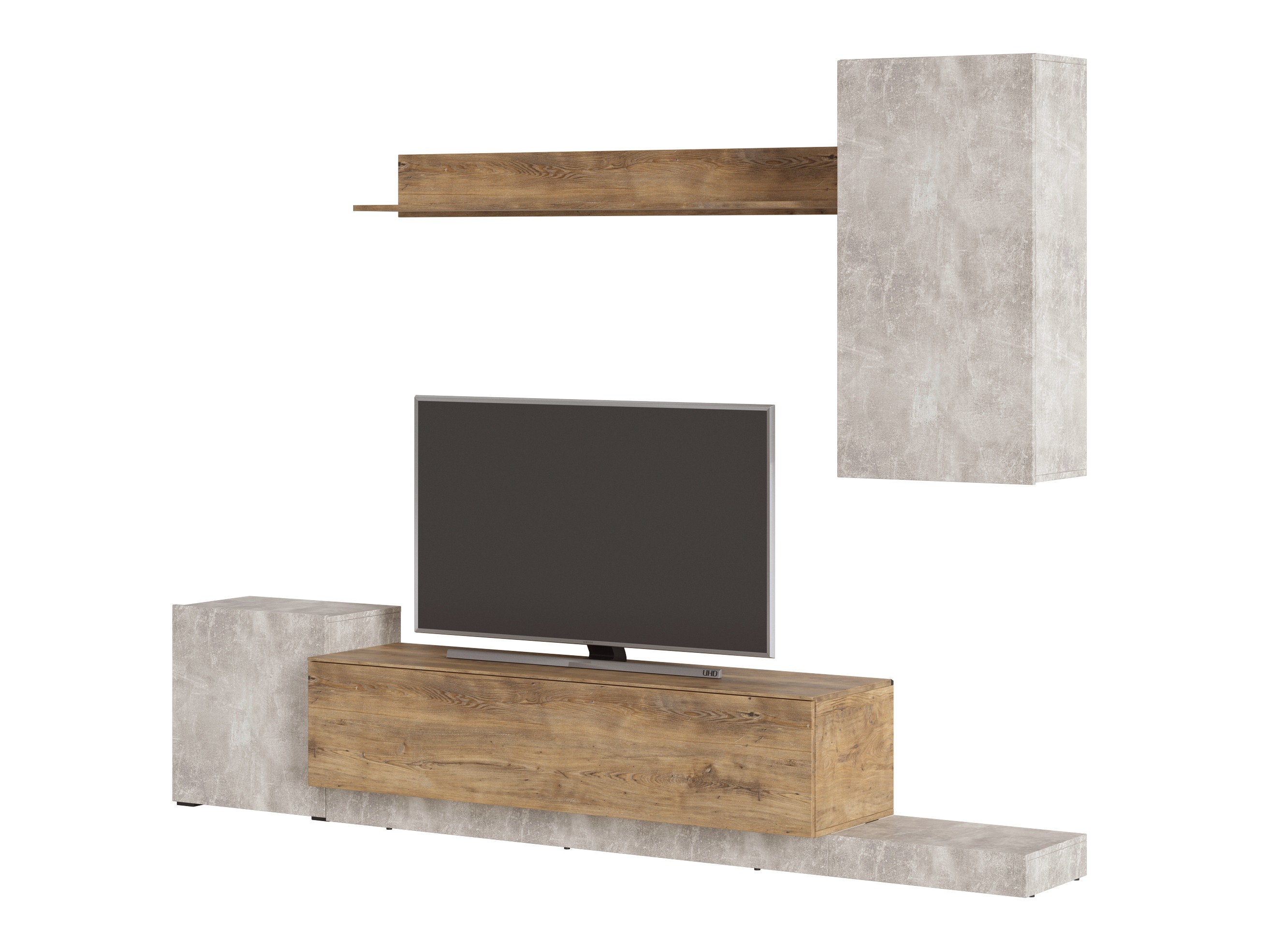 Conjunto para sala de estar Ontario 158 (Cinzento claro + Castanho)