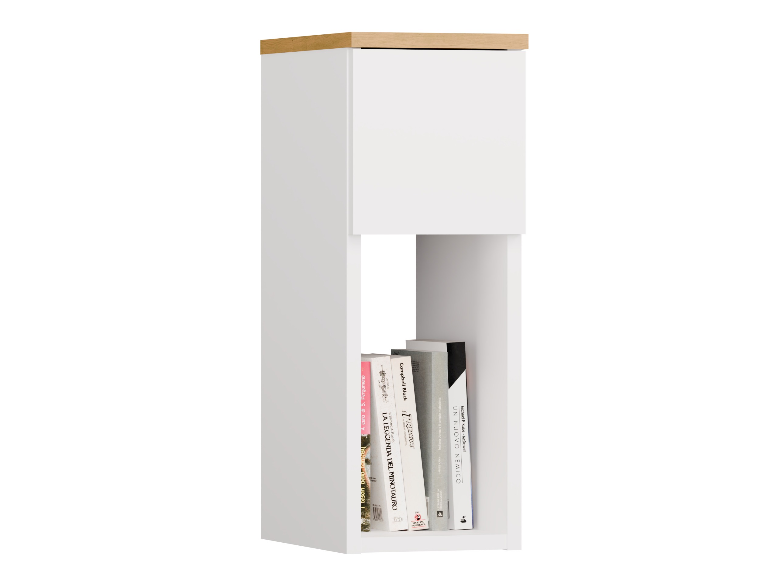 Mesa de cabeceira Mandeville 304 (Branco + Carvalho Artisan)