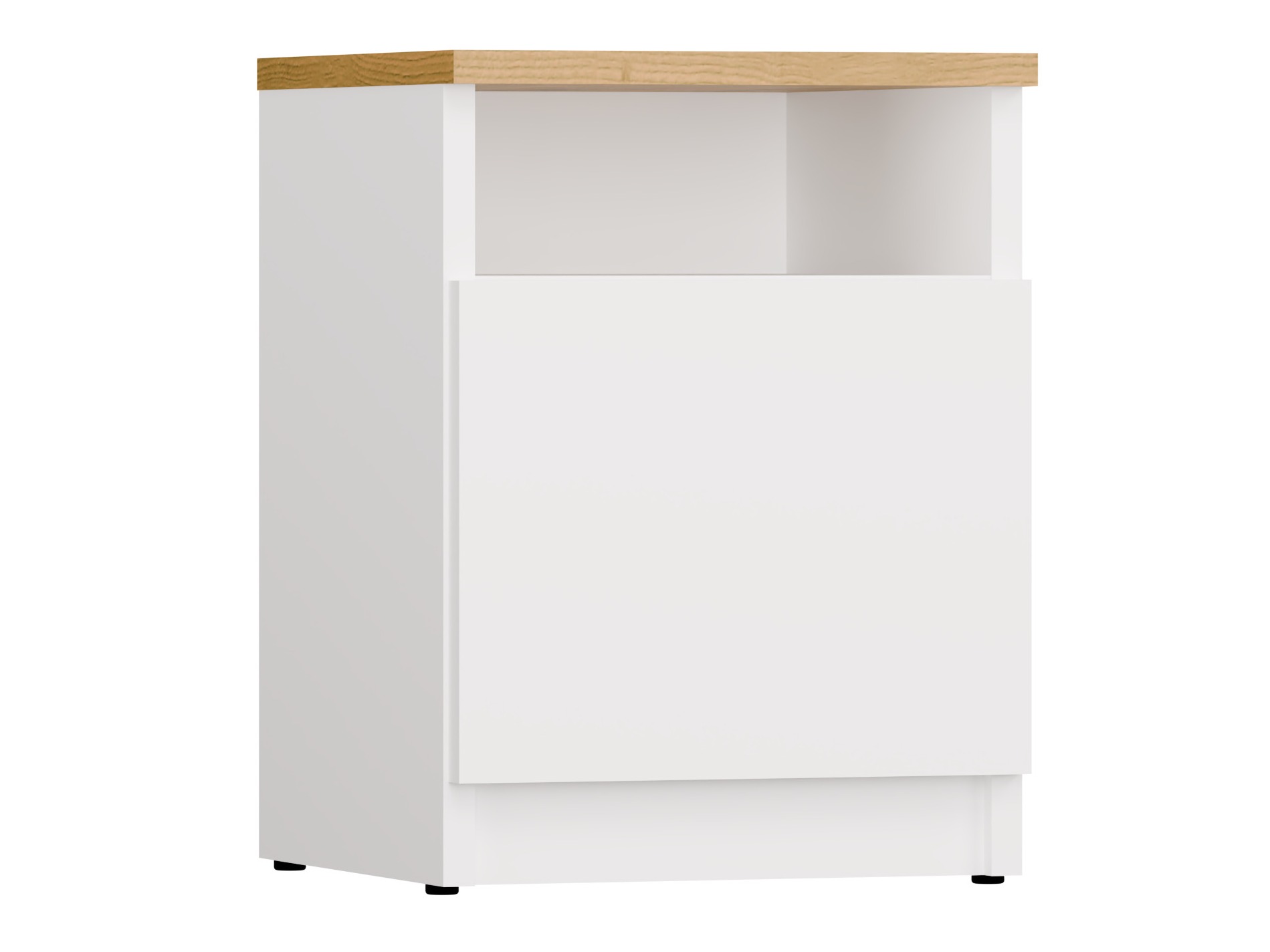 Mesa de cabeceira Mandeville 305 (Branco + Carvalho Artisan)