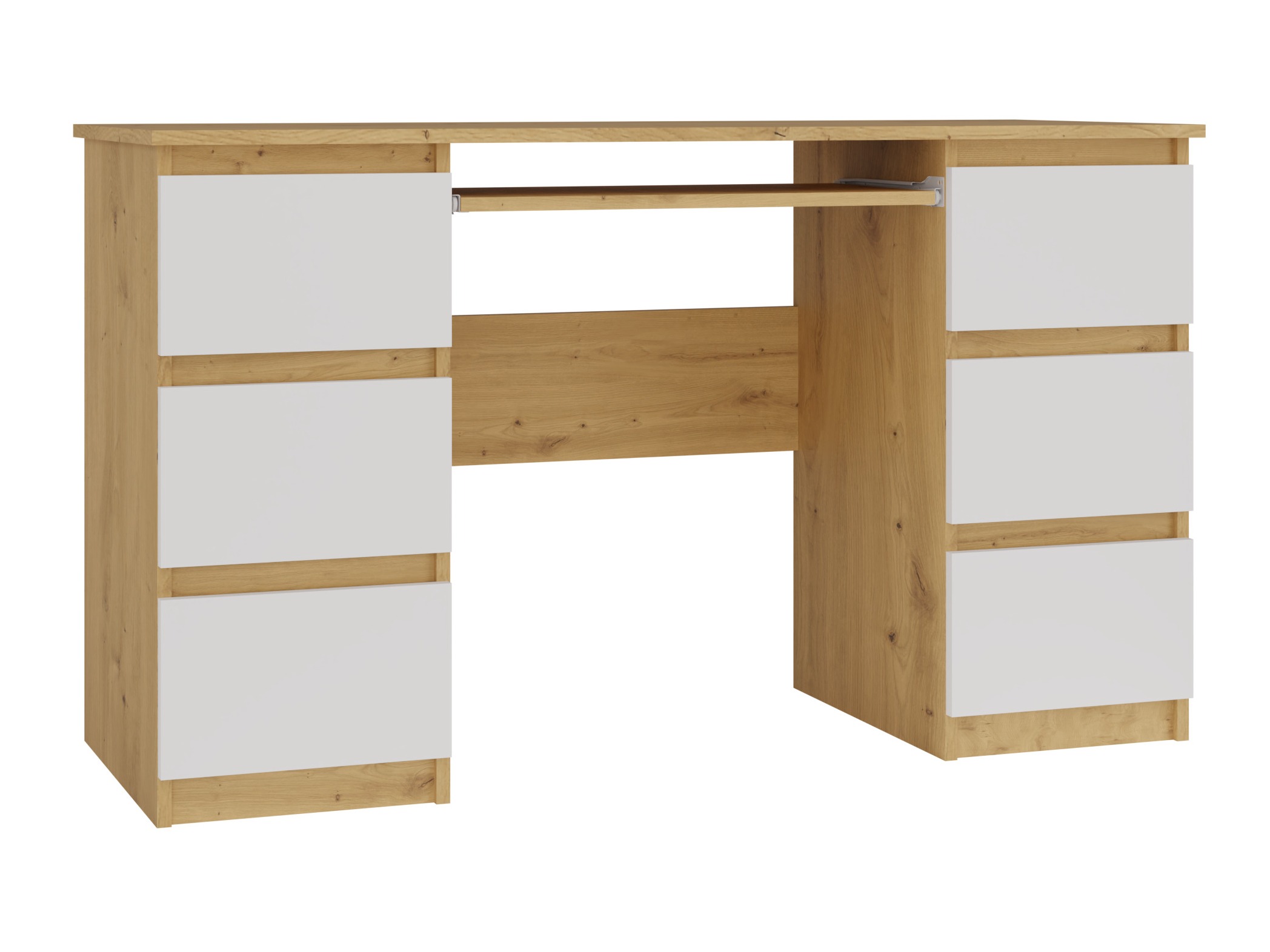 Secretária Mandeville 178 (Carvalho Artisan + Branco)