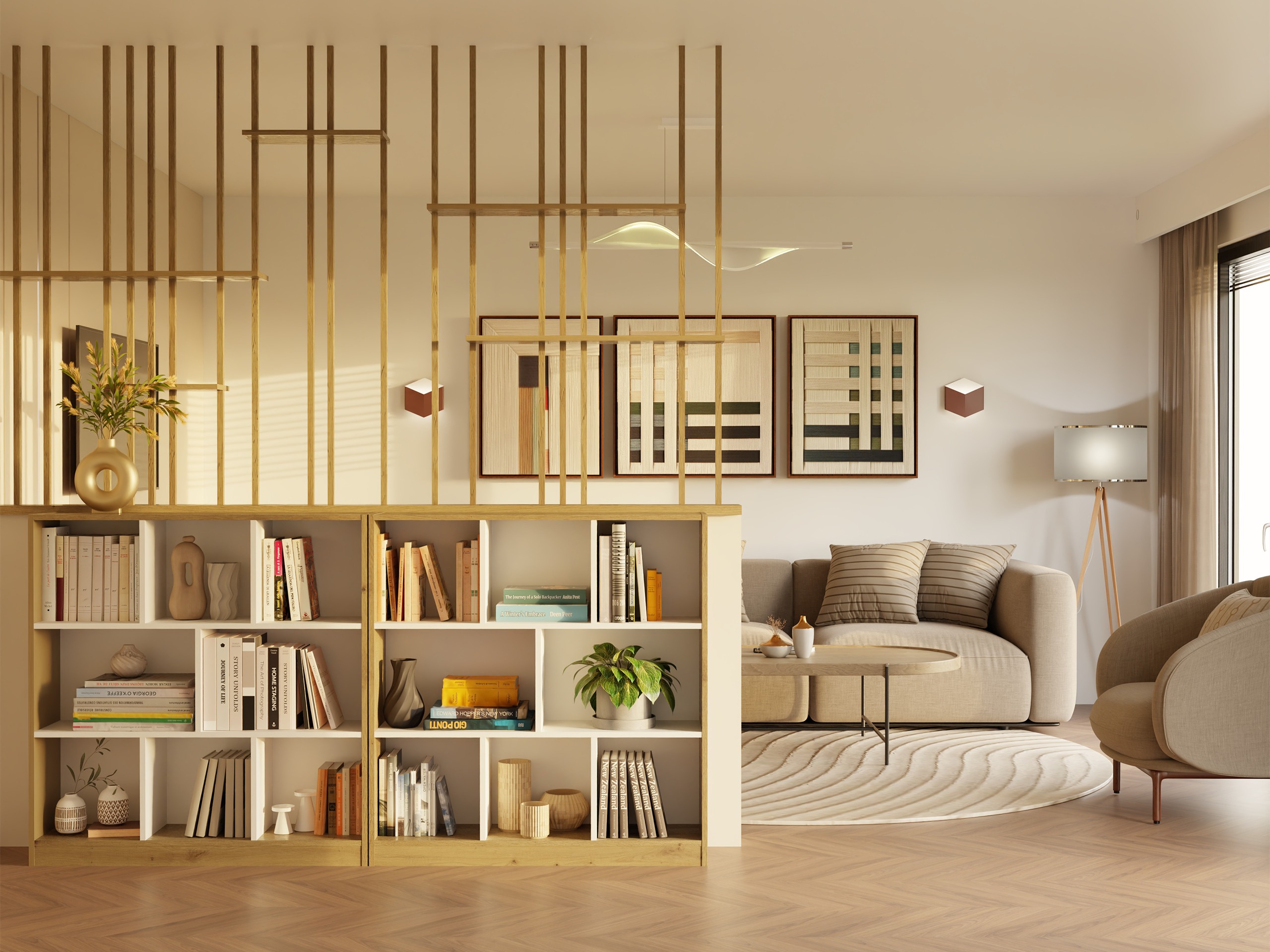 Estante Mandeville 307 (Branco + Carvalho Artisan)