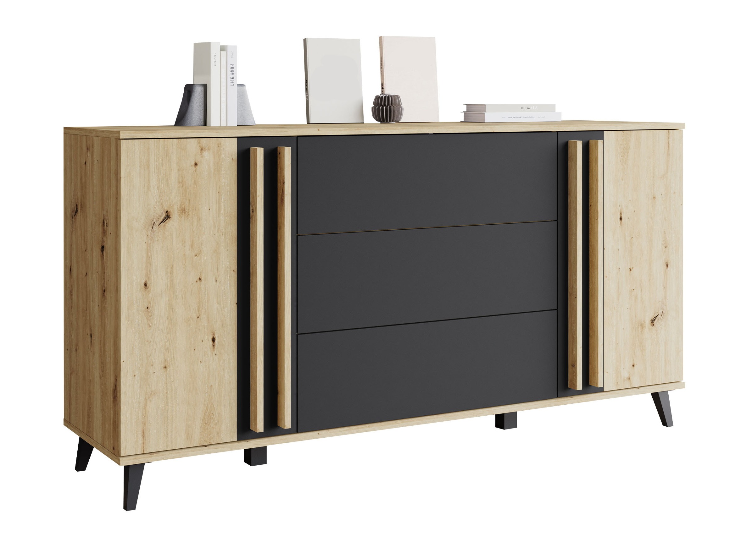 Cómoda Facetor (Carvalho Artisan + Grafite)