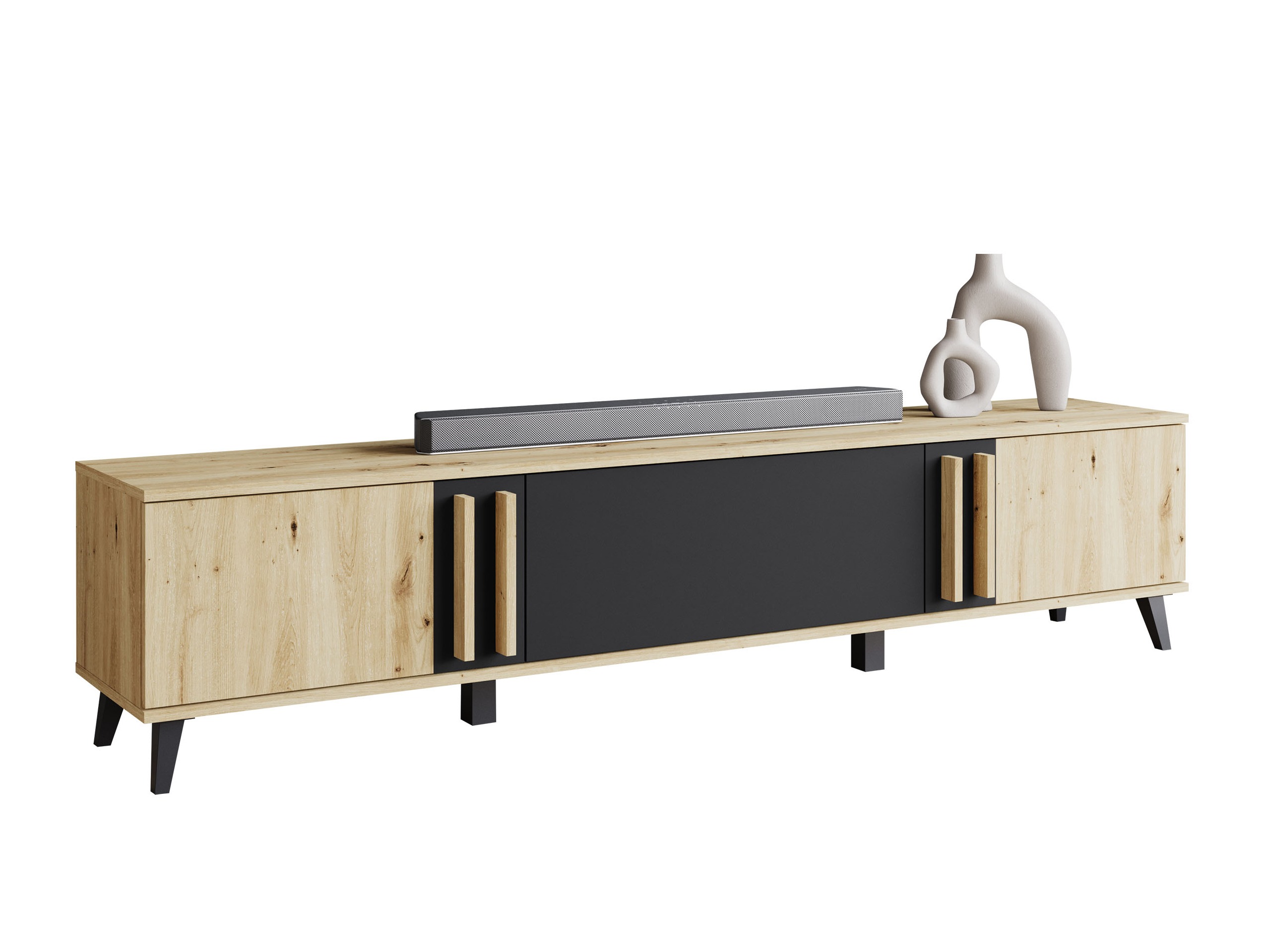 Móvel de TV Facetor (Carvalho Artisan + Grafite)