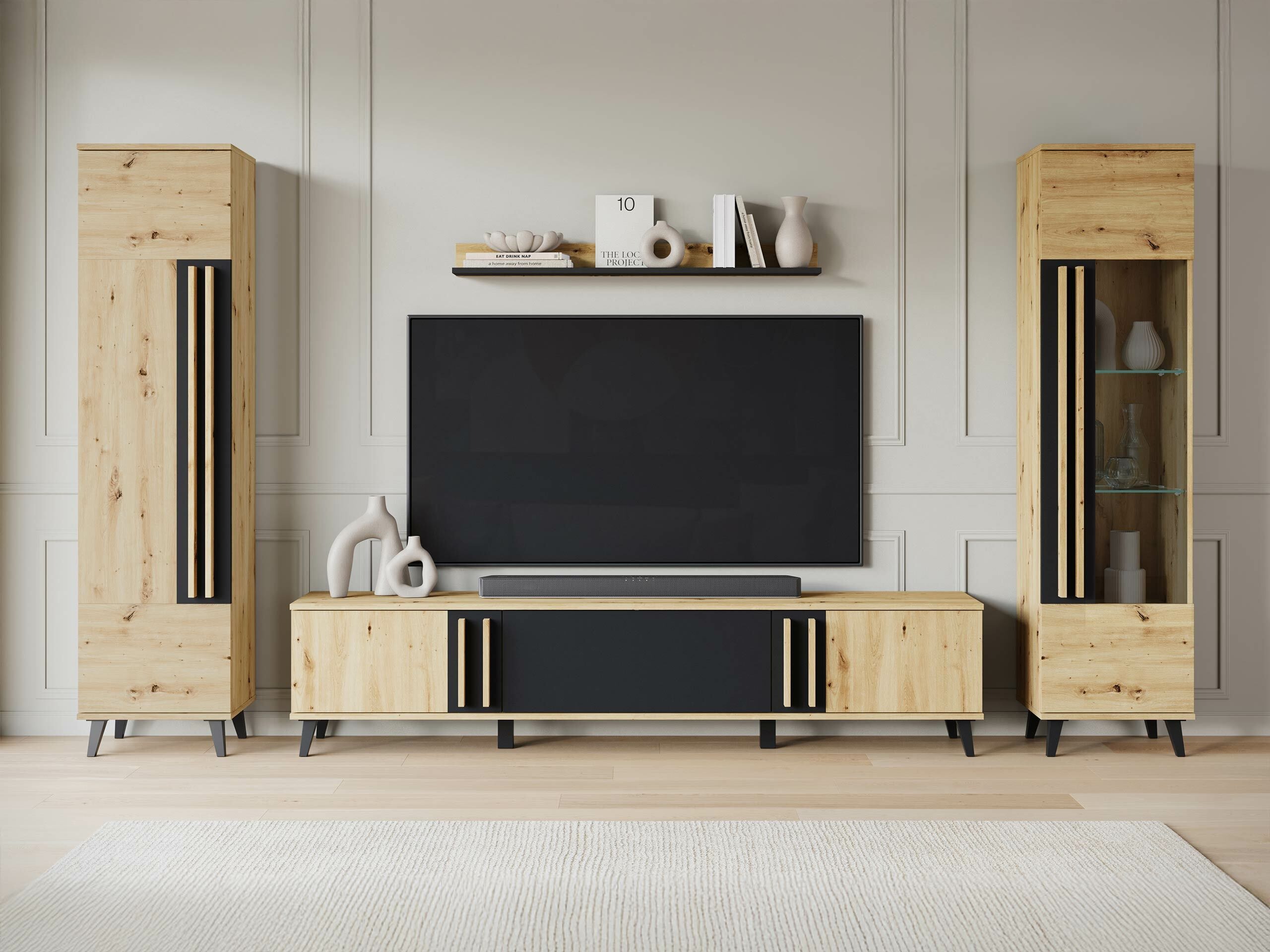 Móvel de TV Facetor (Carvalho Artisan + Grafite)