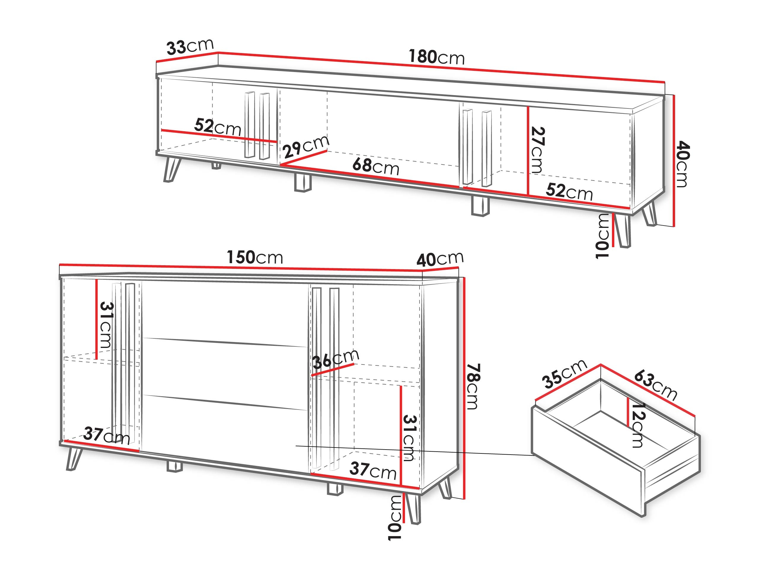 Conjunto para sala de estar Facetor III (Carvalho Artisan + Grafite)