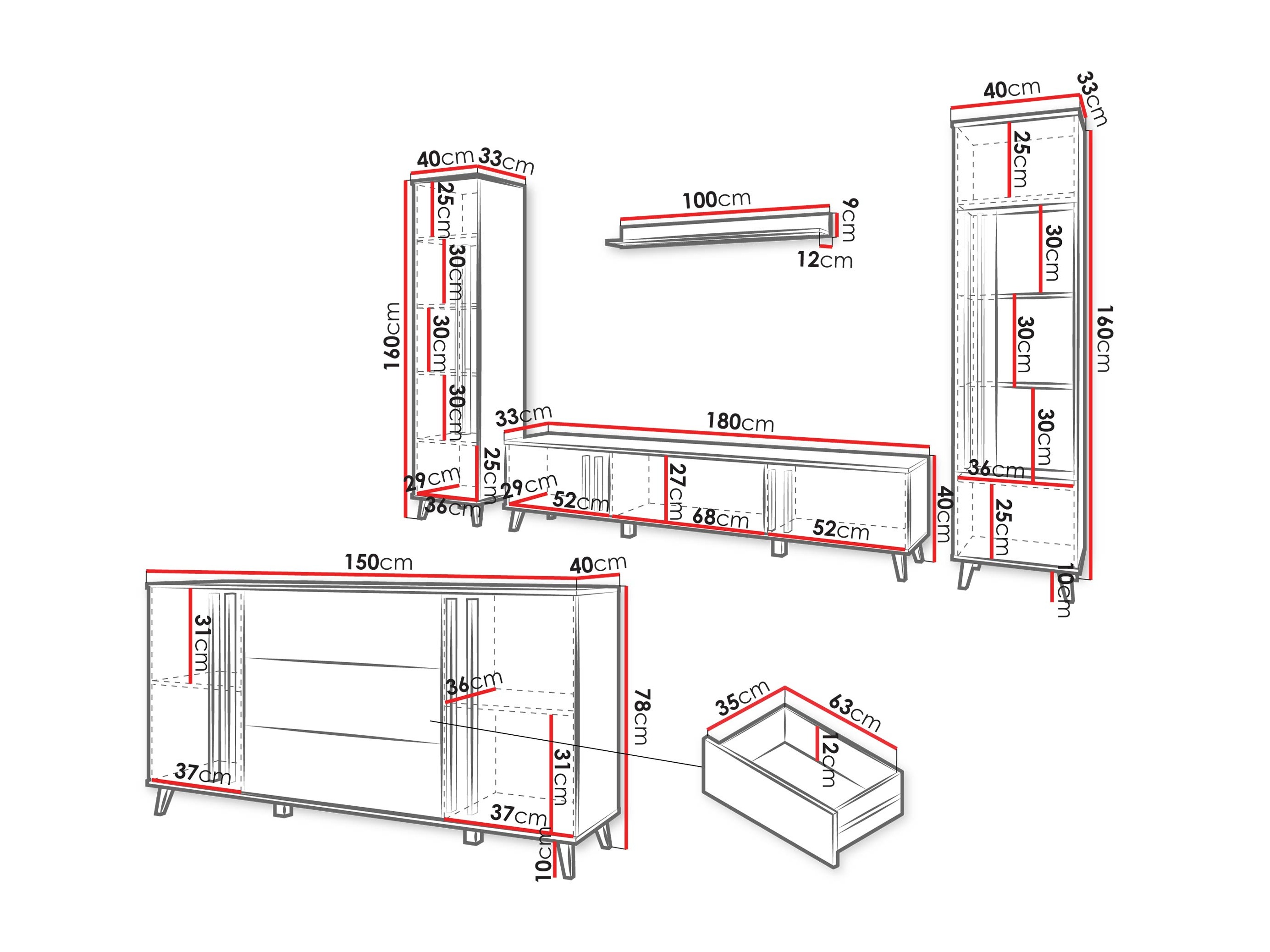 Conjunto para sala de estar Temora 105 (Congo)
