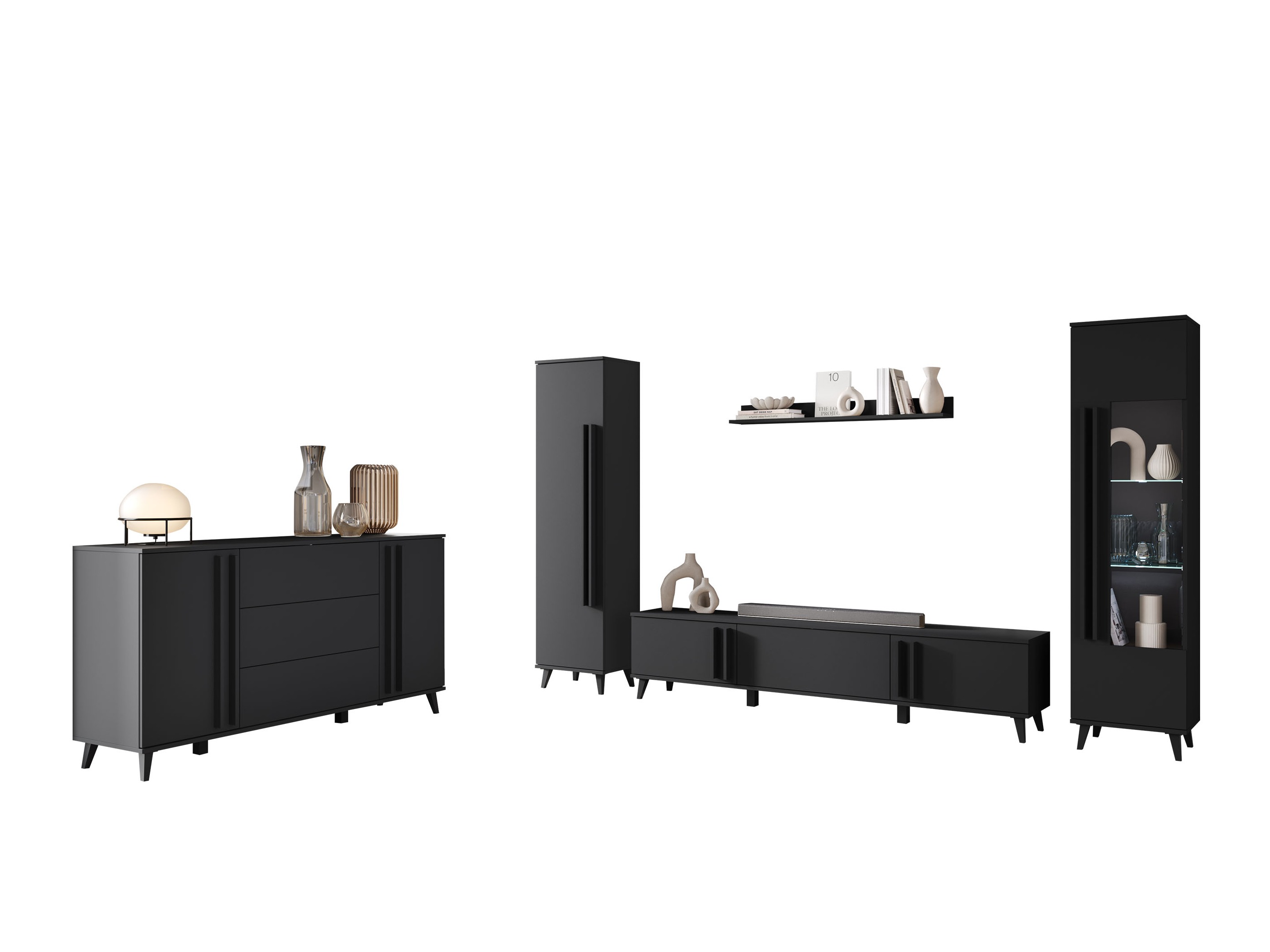 Conjunto para sala de estar Temora 105 (Grafite)