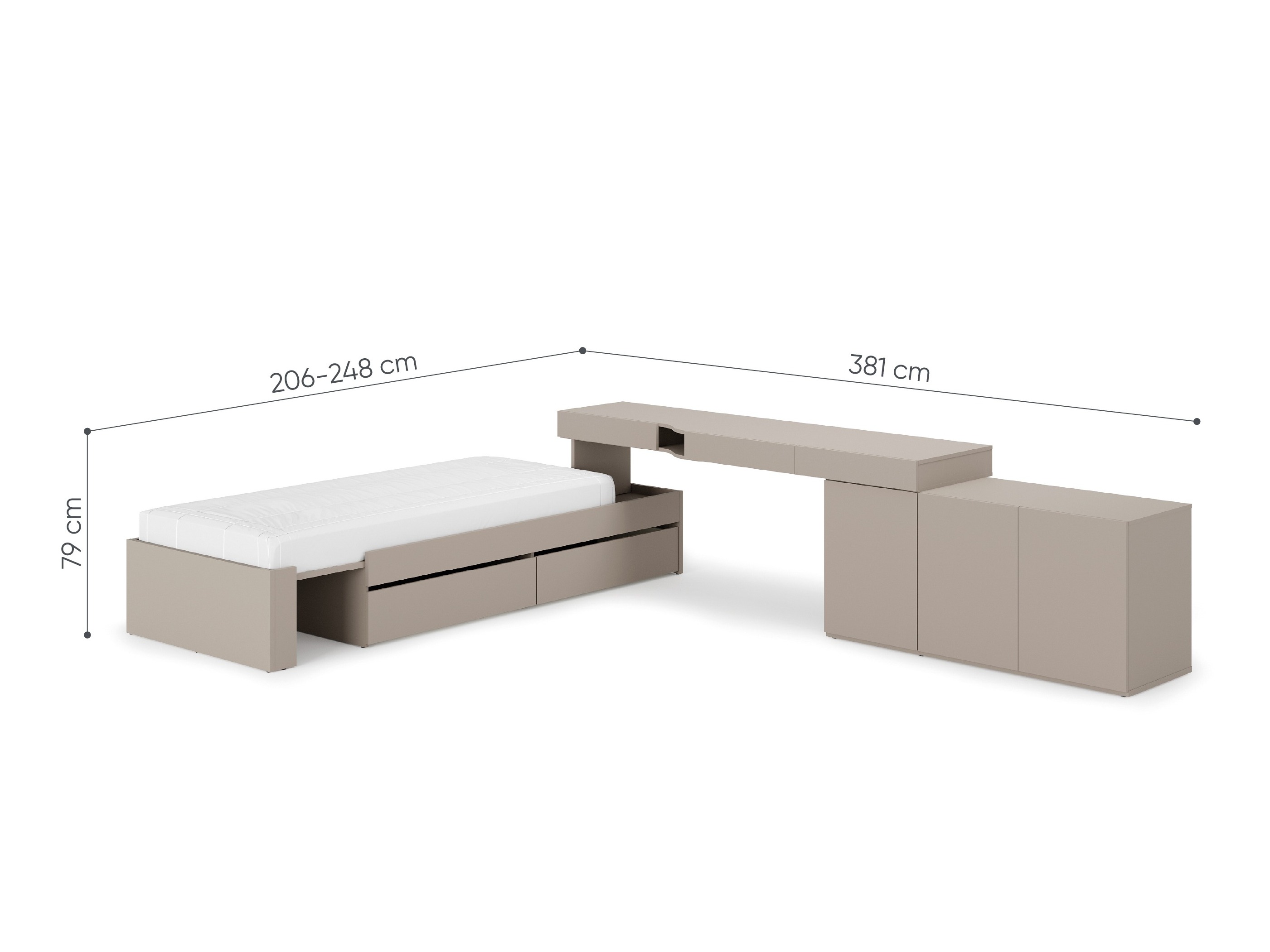 Conjunto de mobiliário Evareve 113 (Direita)