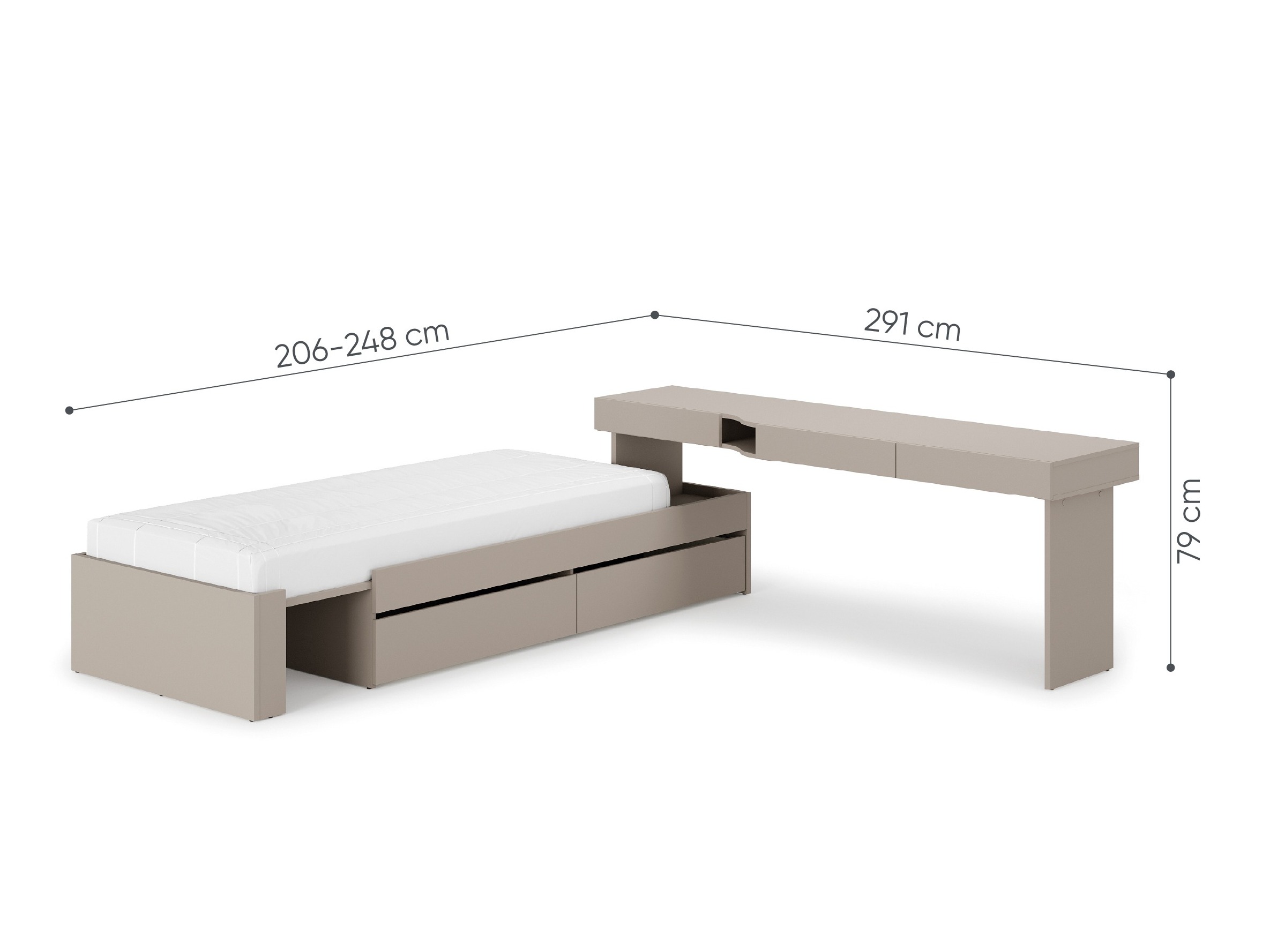 Conjunto de mobiliário Evareve 117 (Direita)