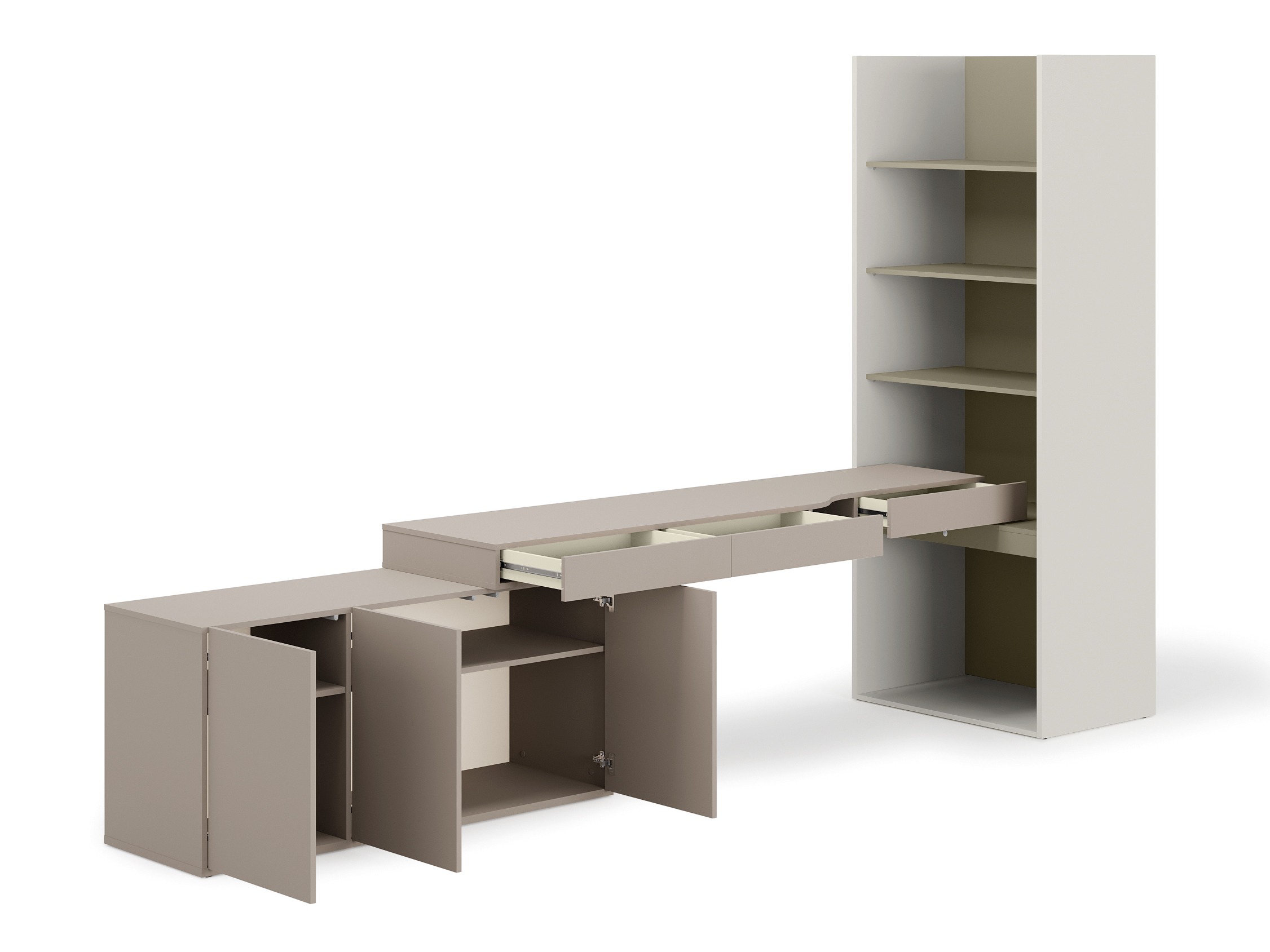 Conjunto para escritório em casa Evareve 118 (Cinzento + Verde)