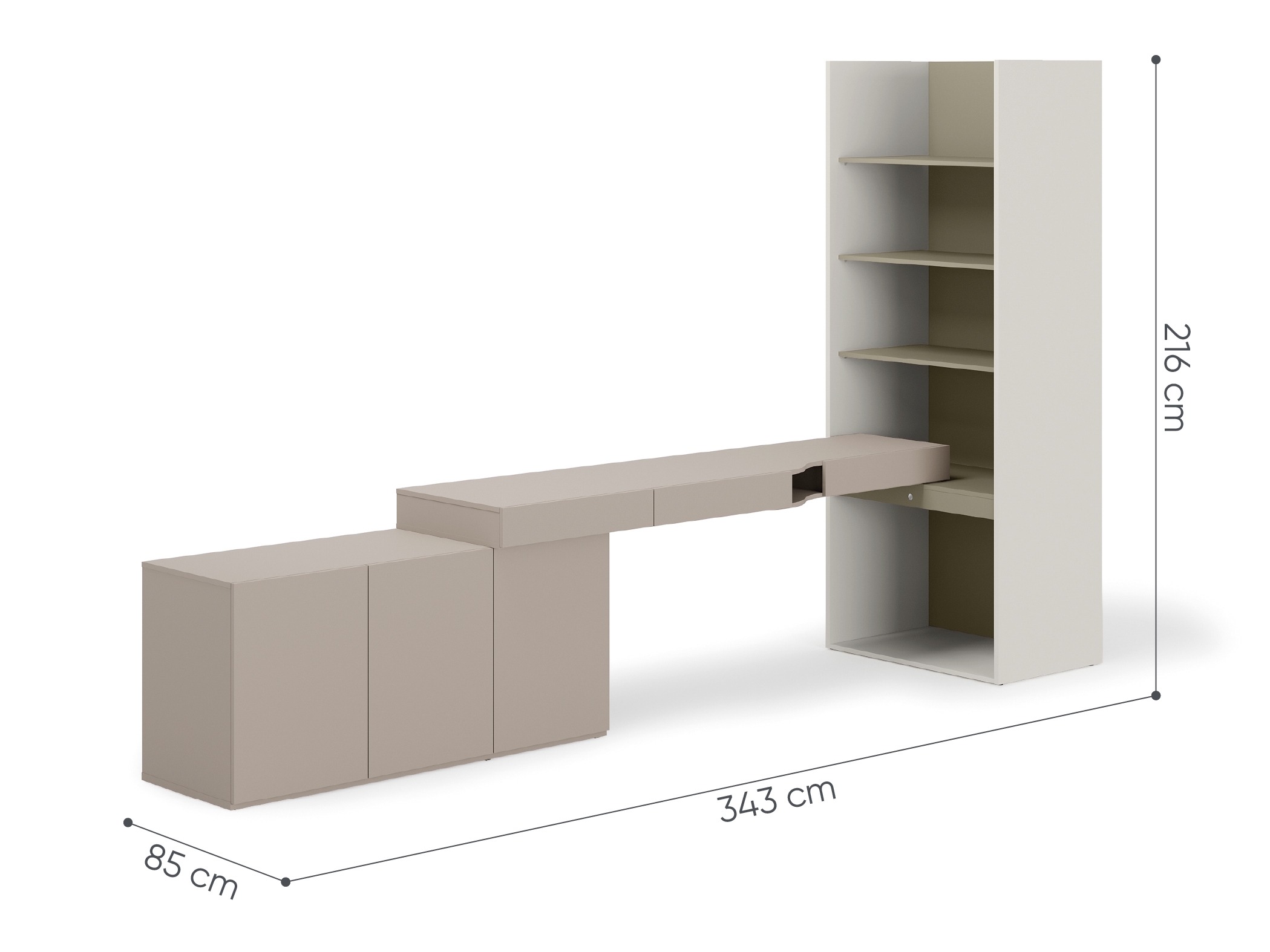 Conjunto para escritório em casa Evareve 118 (Cinzento + Verde)