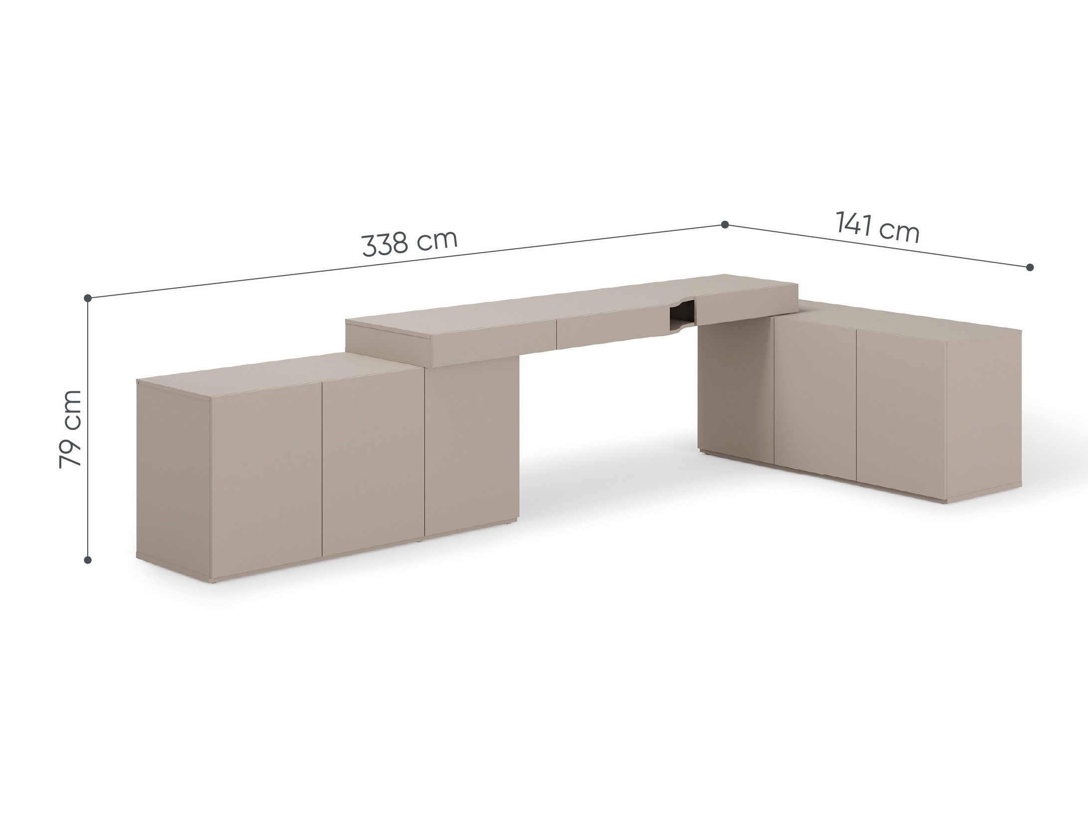 Mesa de escritório para cantos Evareve 115 (Esquerda)
