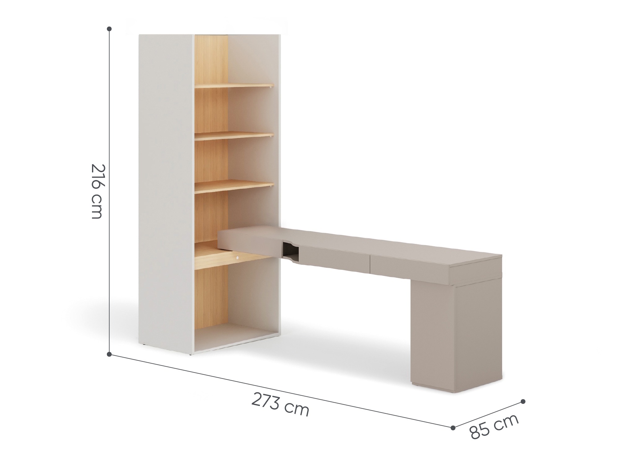 Conjunto para escritório em casa Evareve 119 (Direita)