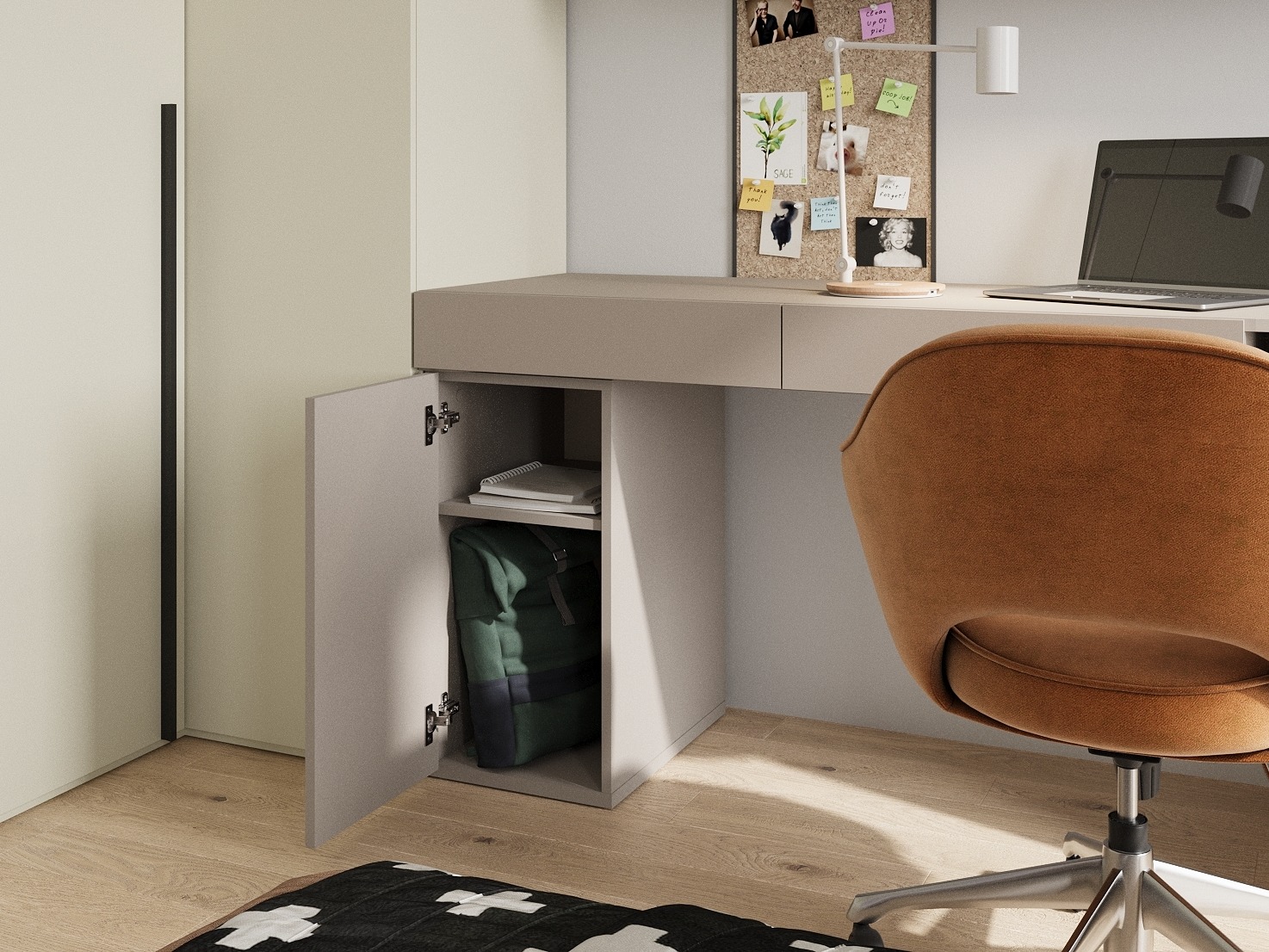 Mesa de escritório Evareve 110 (Direita)