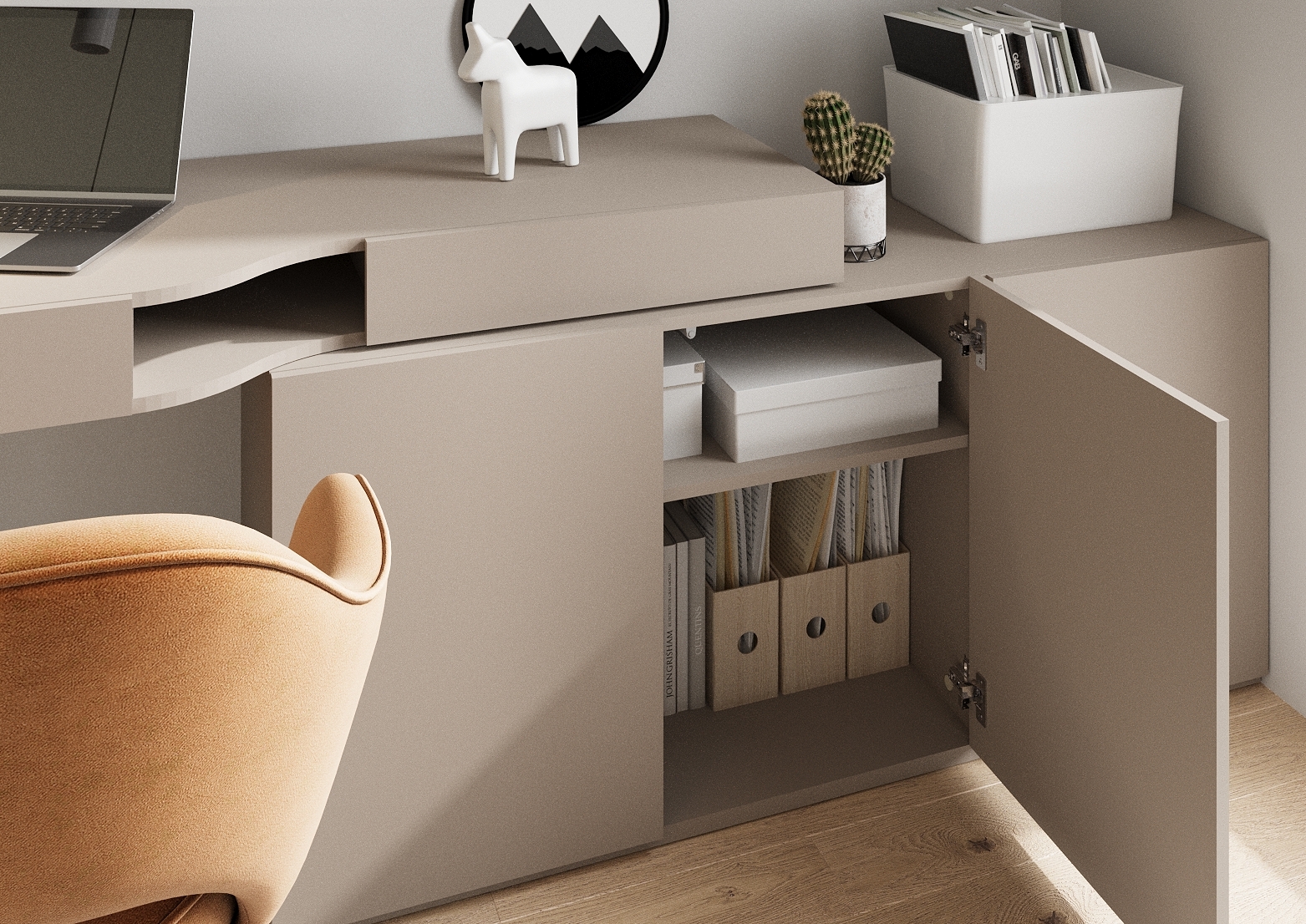 Mesa de escritório para cantos Evareve 115 (Direita)