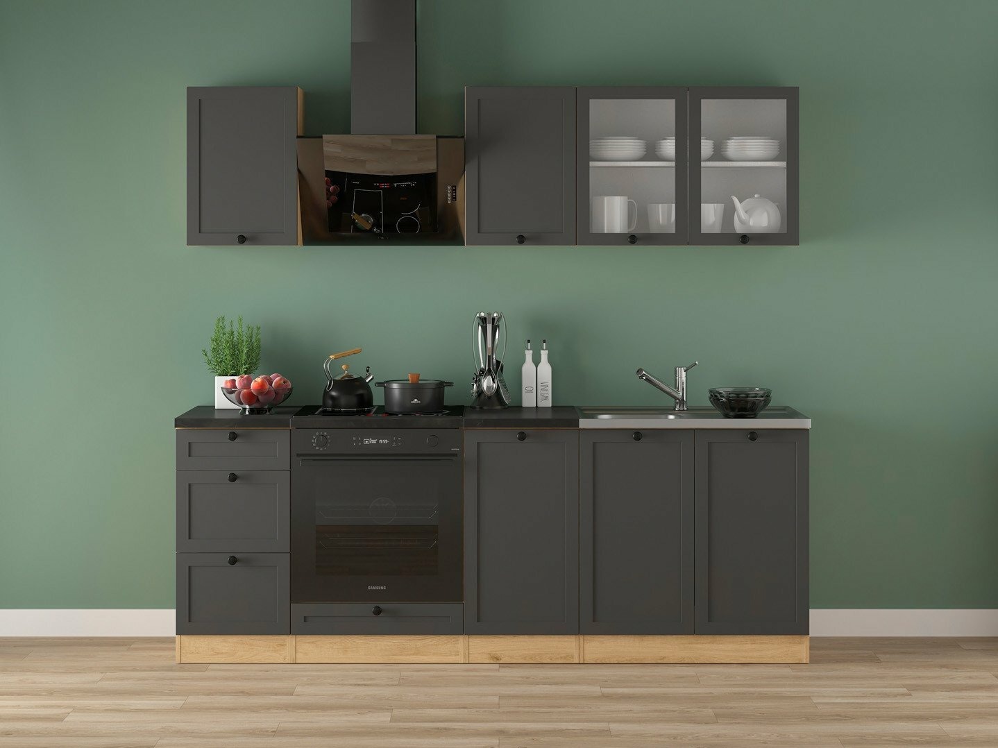 Conjunto de cozinha modular Classic Grey Oak 117