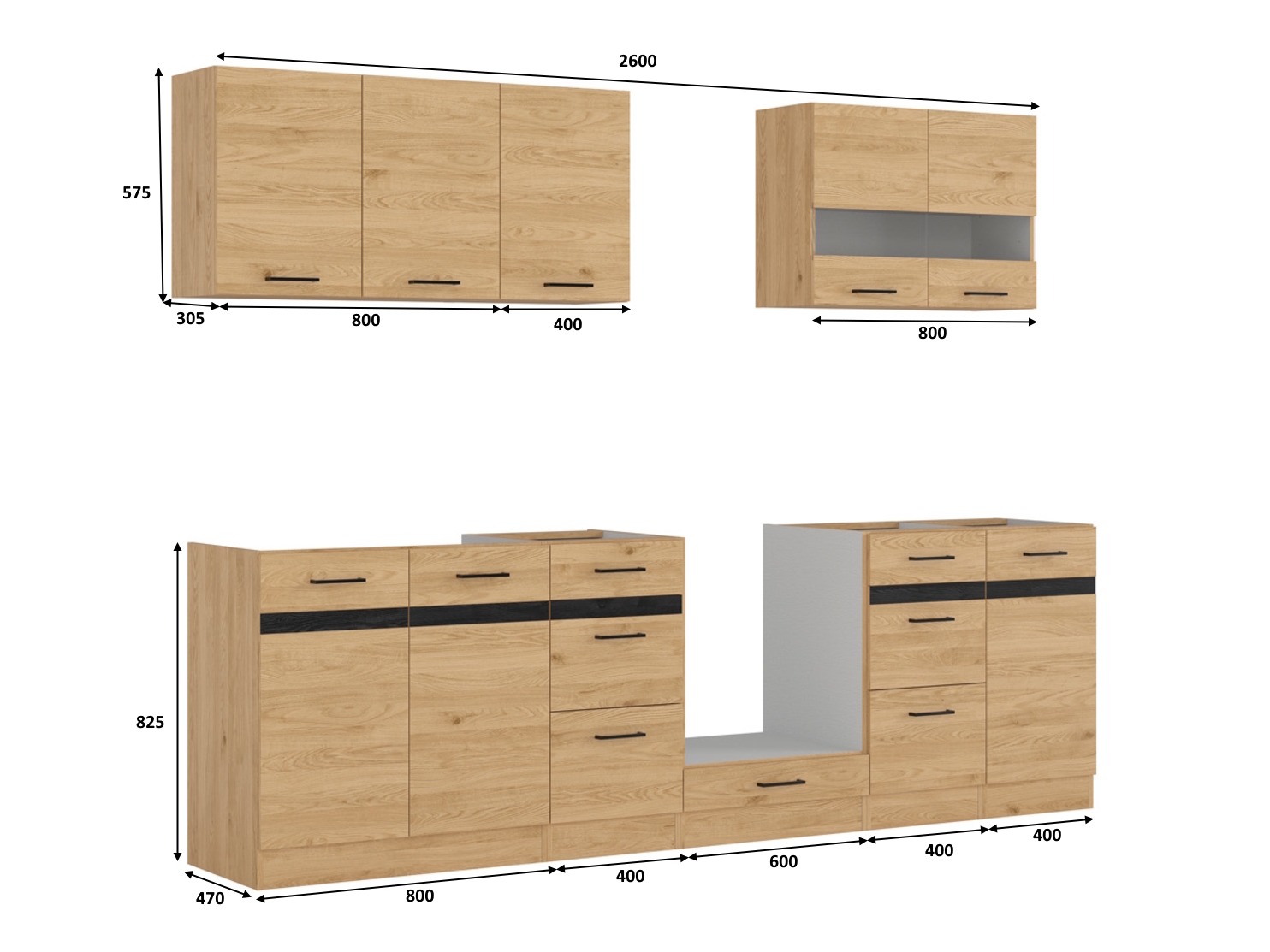 Conjunto de cozinha modular Berna 120