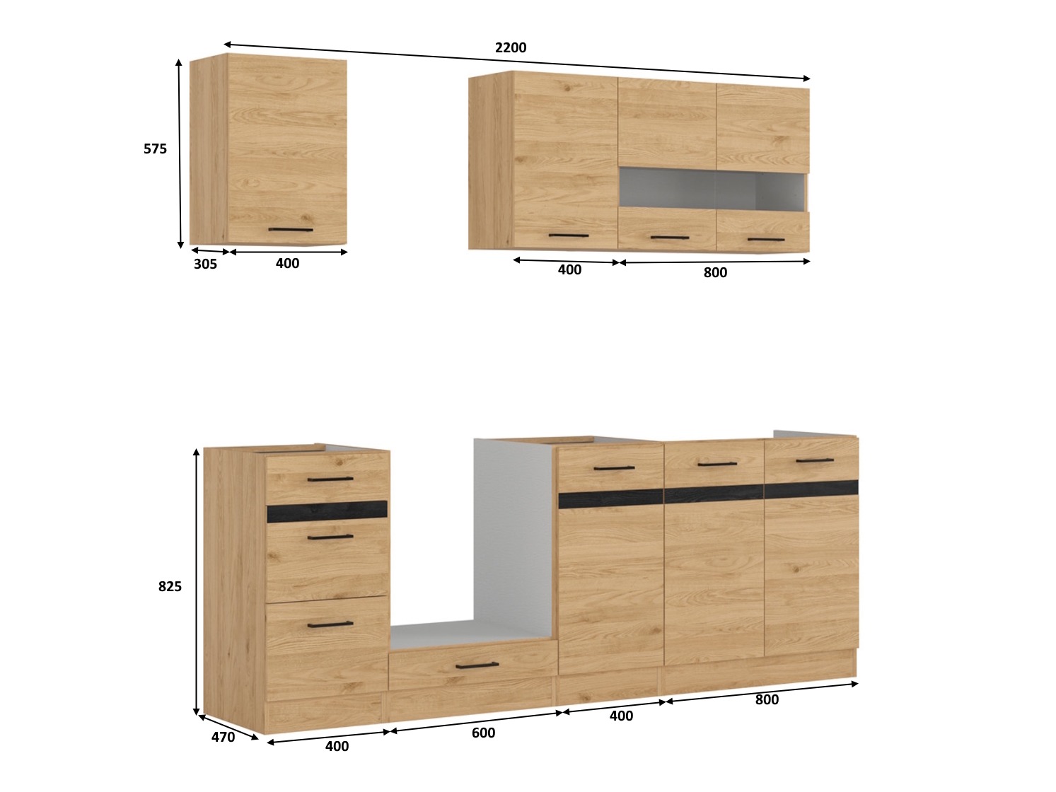 Conjunto de cozinha modular Berna 121