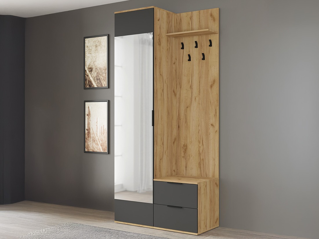 Conjunto para corredor Houston 2004 (Antracite + Carvalho dourado)