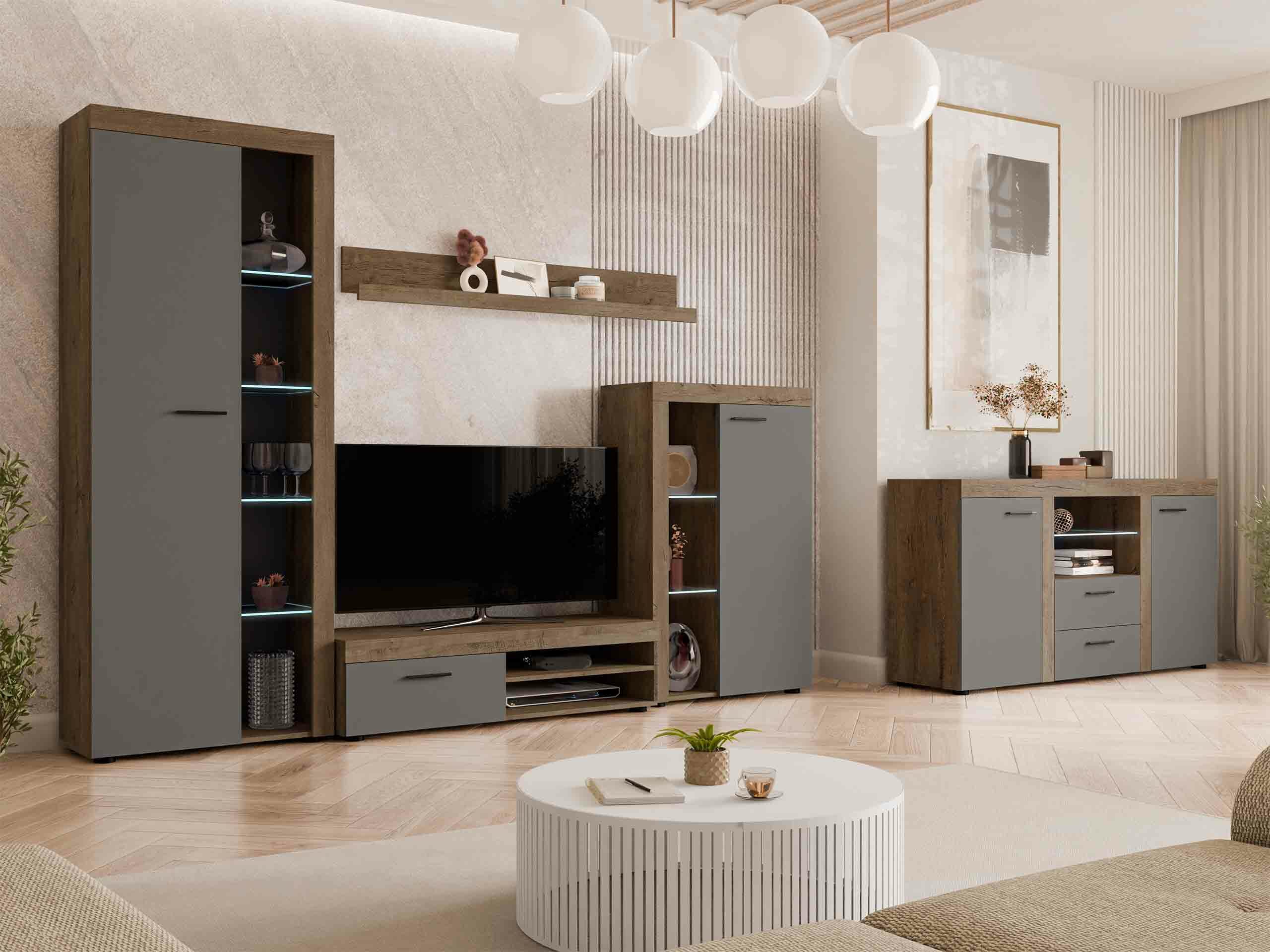 Cómoda Tucson 104 (Carvalho lefkas + Grafite)