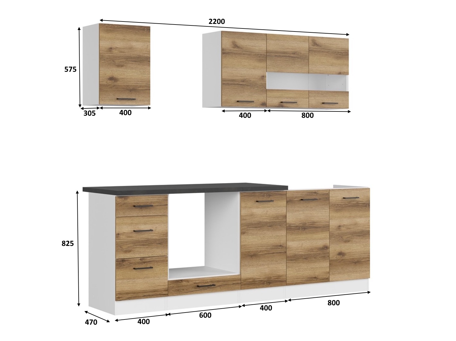 Conjunto de cozinha modular Dela 114