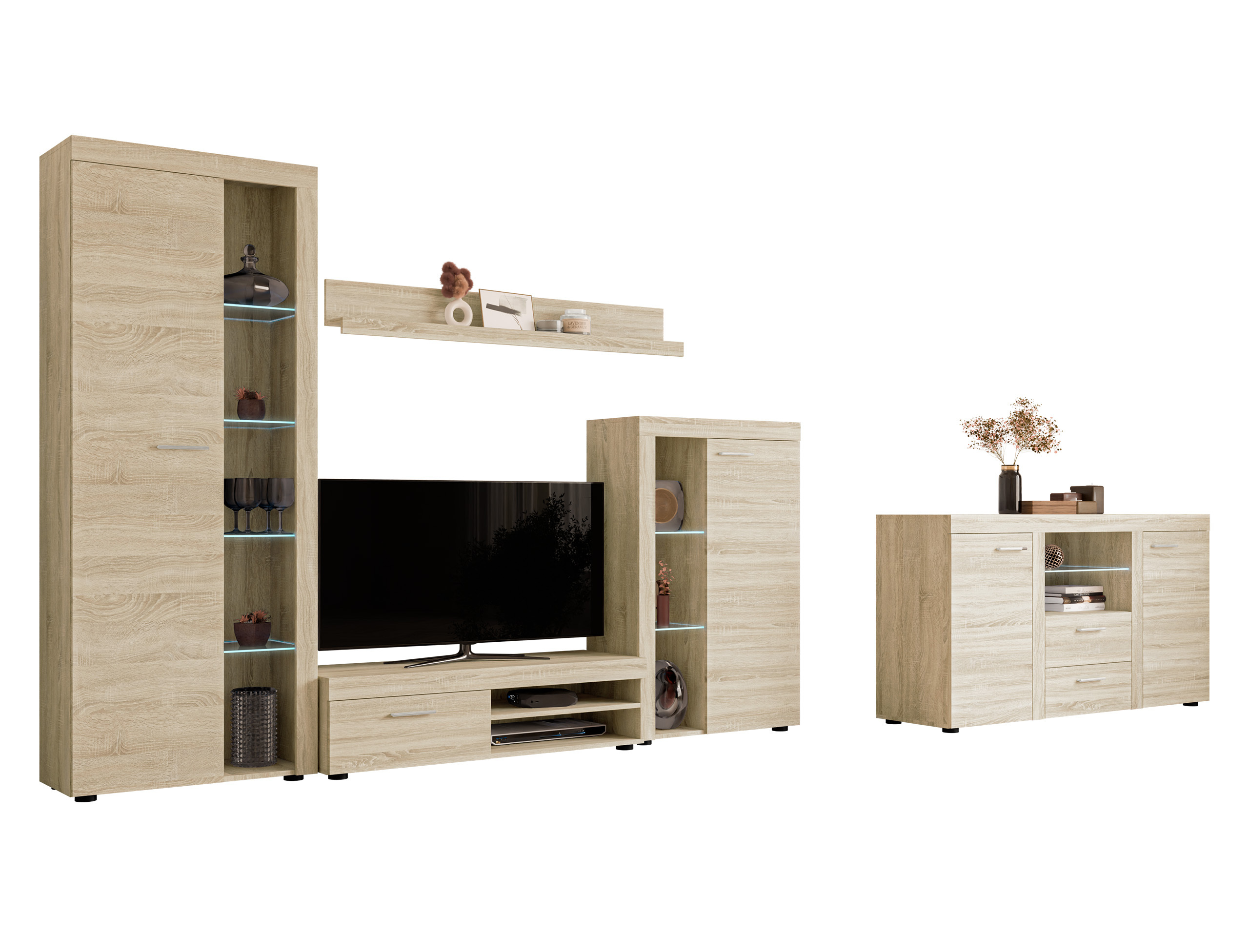 Conjunto para sala de estar Tucson 106 (Carvalho sonoma)